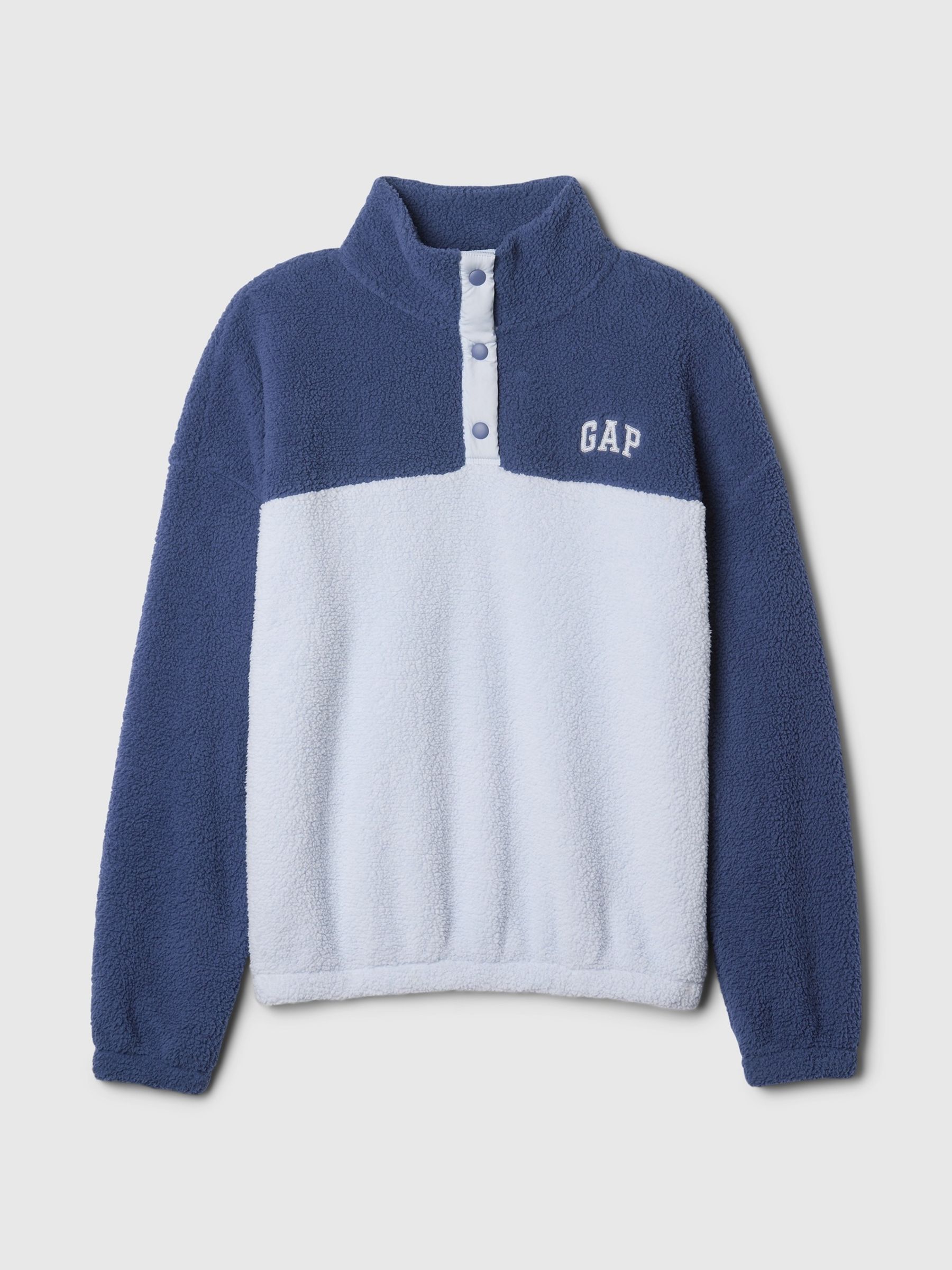 Blue Half Snap Sherpa Fleece