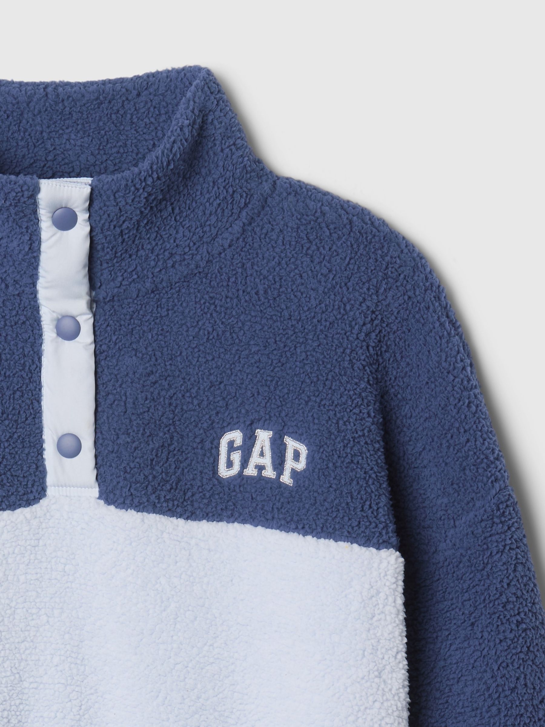 Buy Blue Half Snap Sherpa Fleece from the Gap online shop