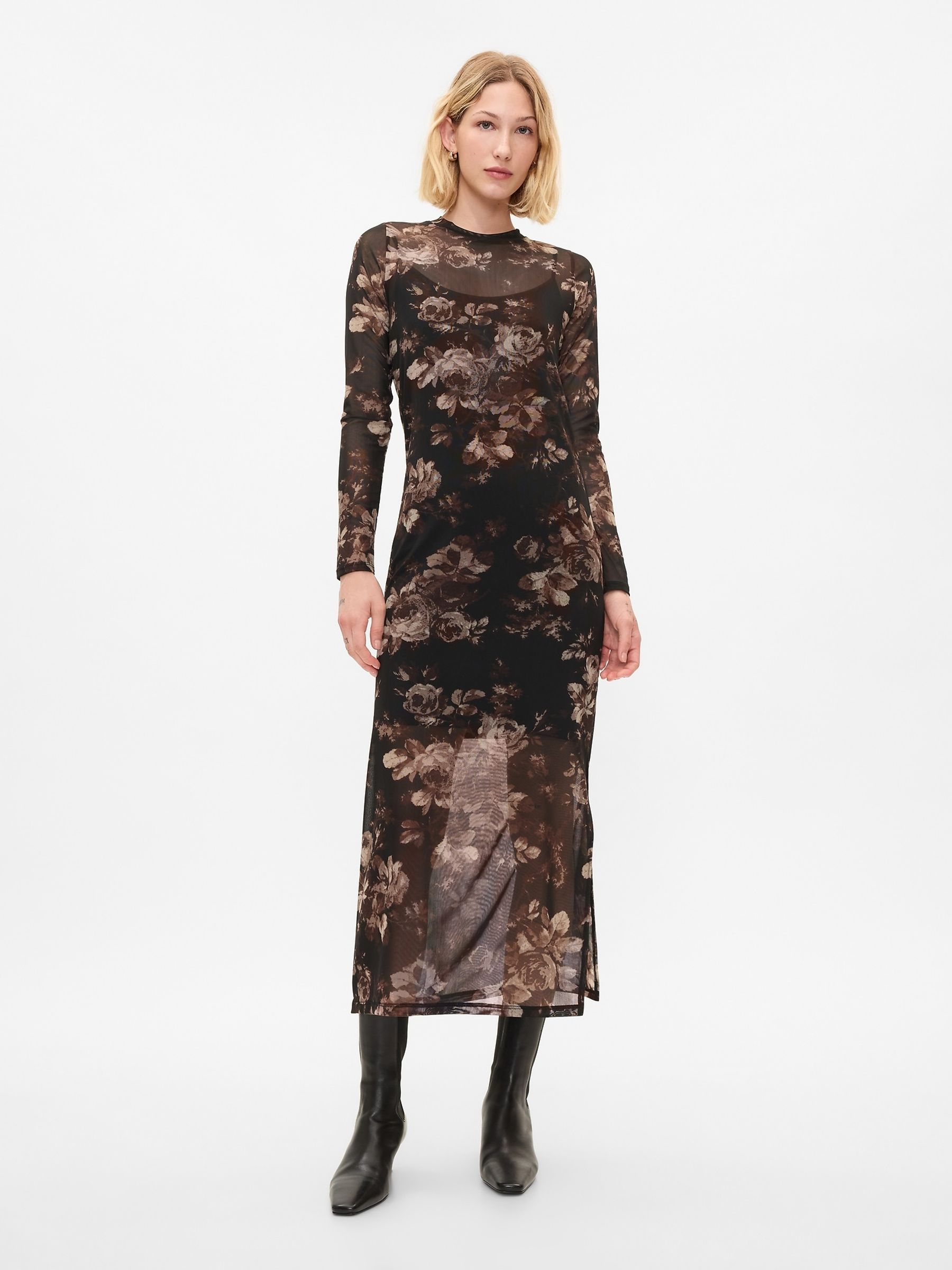 Midi cap sleeve dress gap shop