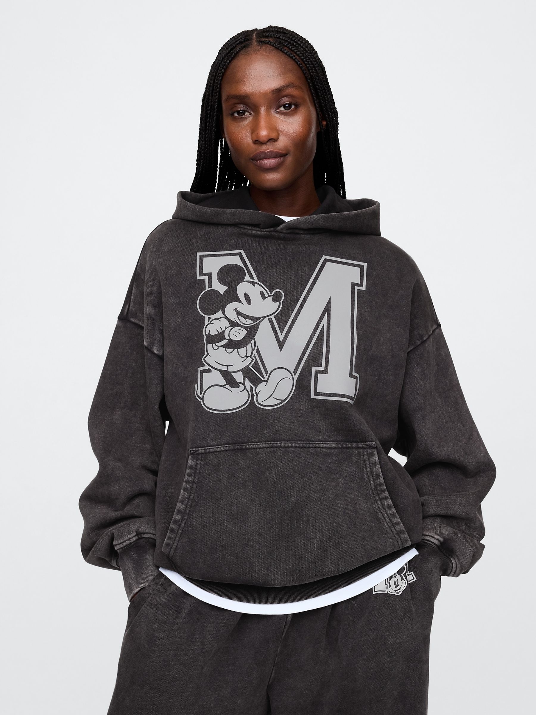 Black Disney Oversized Logo Hoodie