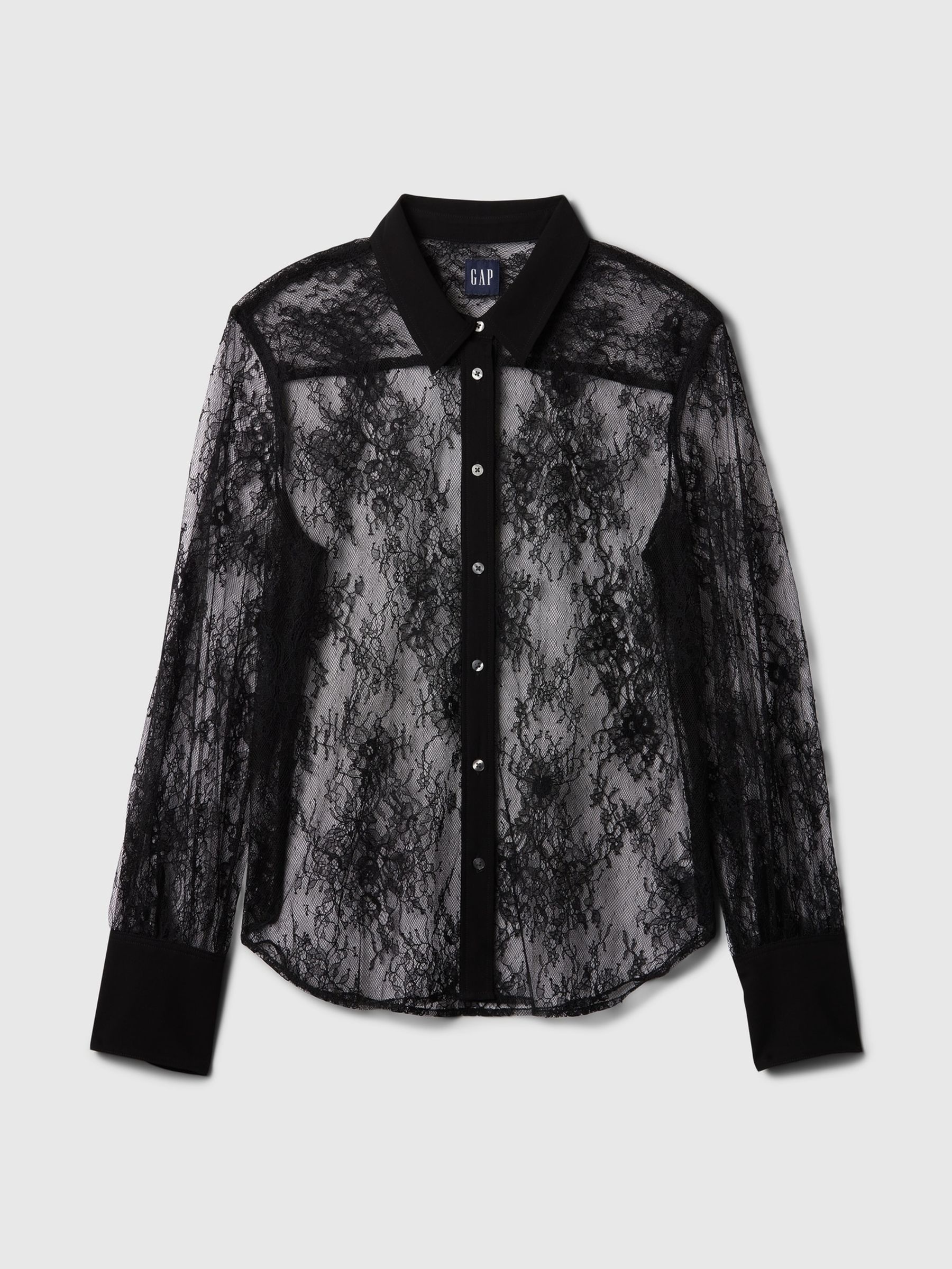 Buy Black Sheer Lace Classic Shirt from the Gap online shop
