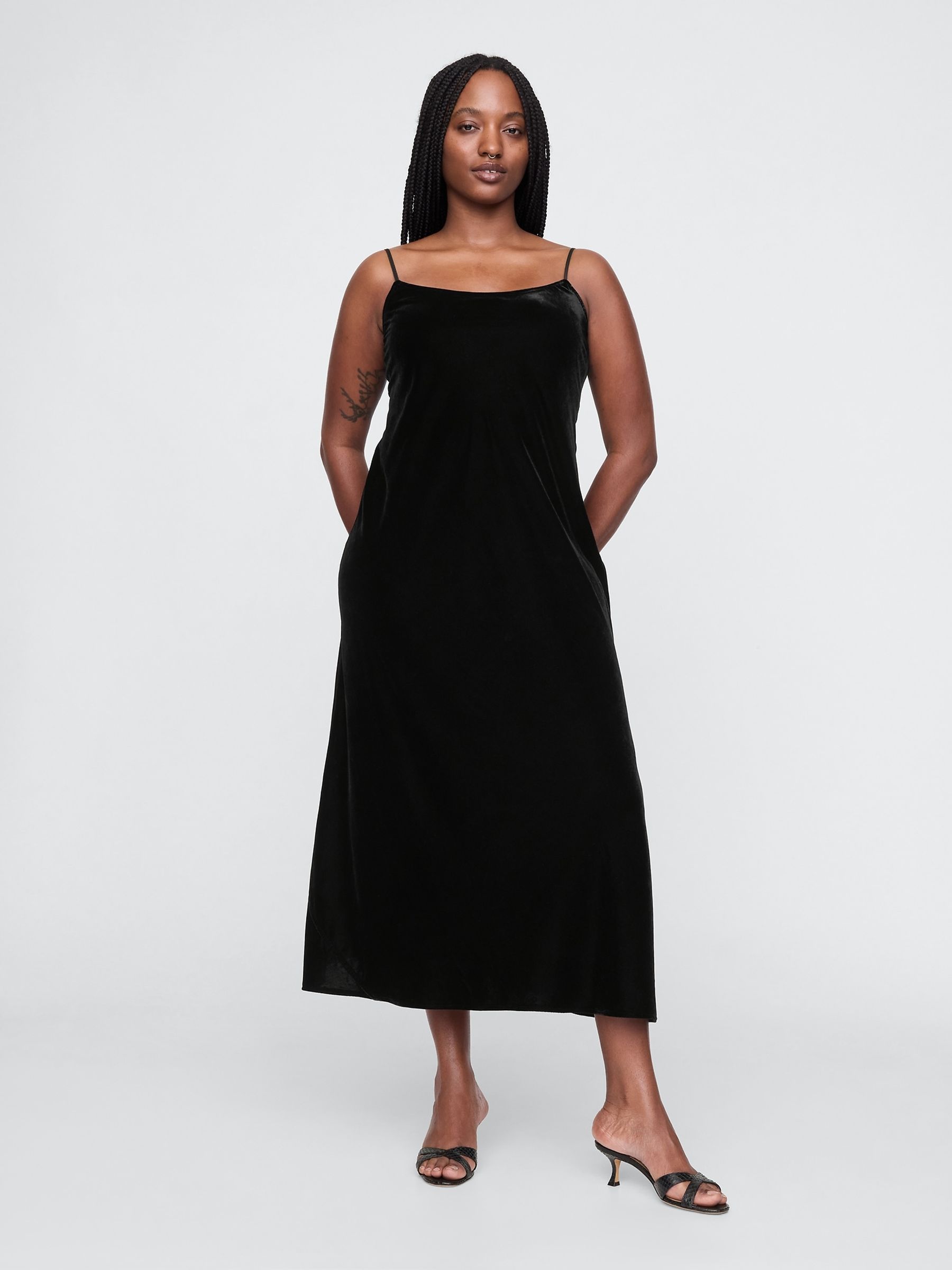 Slip dress black midi 2025