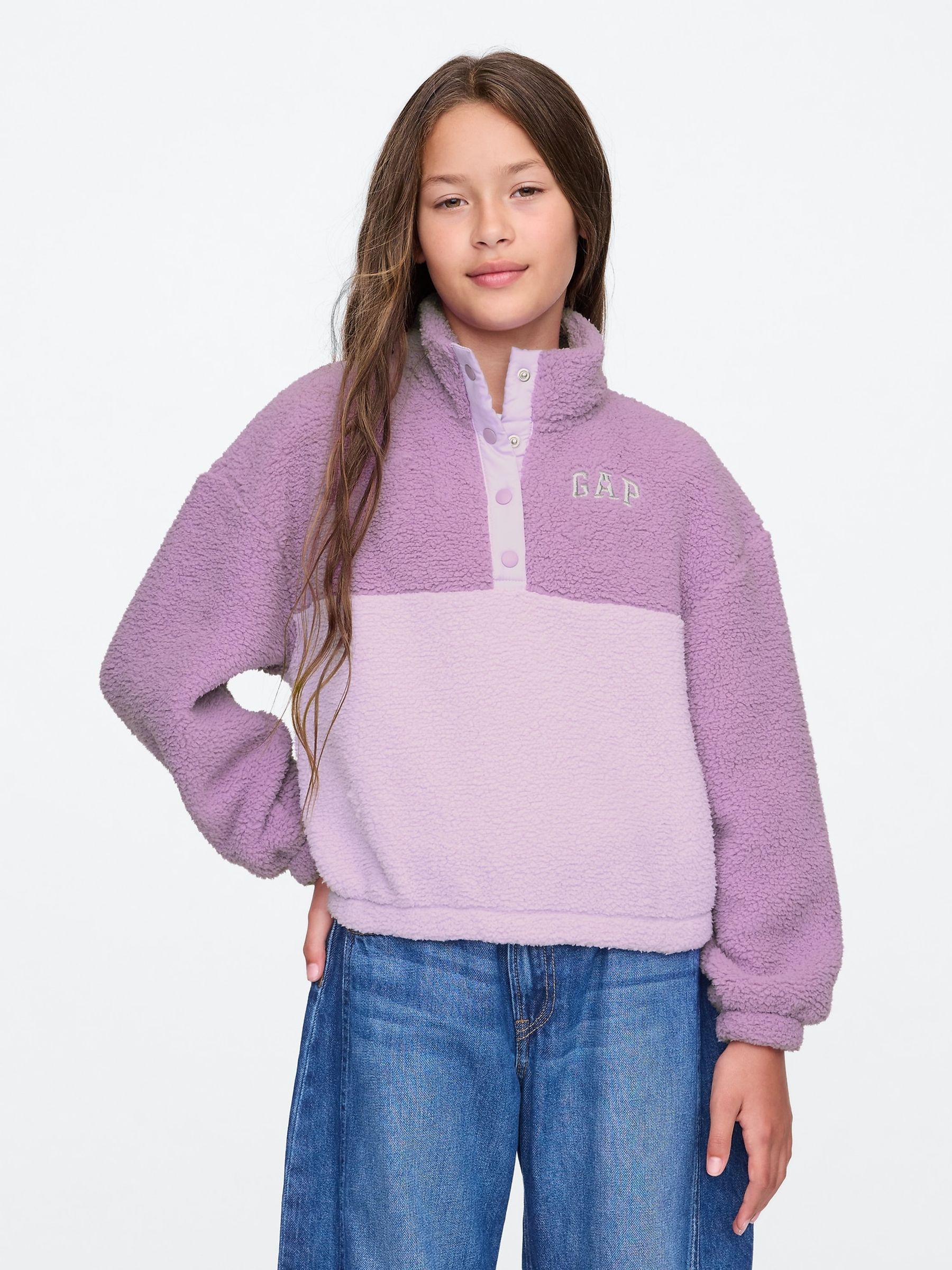 Purple sherpa pullover 2025