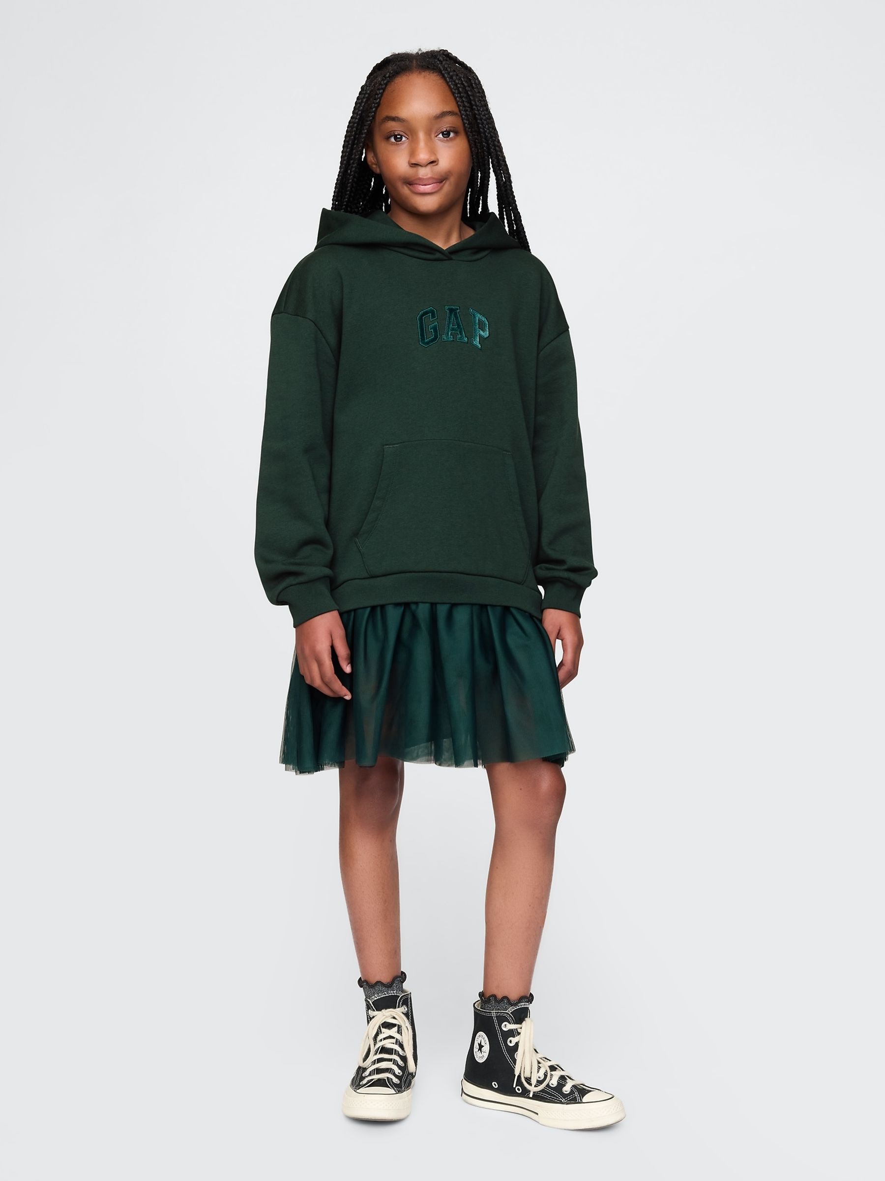 Green Wicked Vintage Soft Sweatshirt Dress 4 13yrs