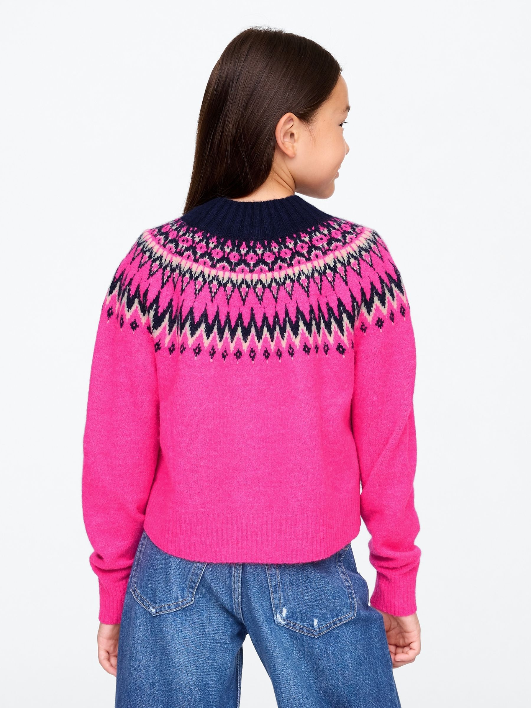 Buy Pink Fair Isle Jumper 4 13yrs from the Gap online shop