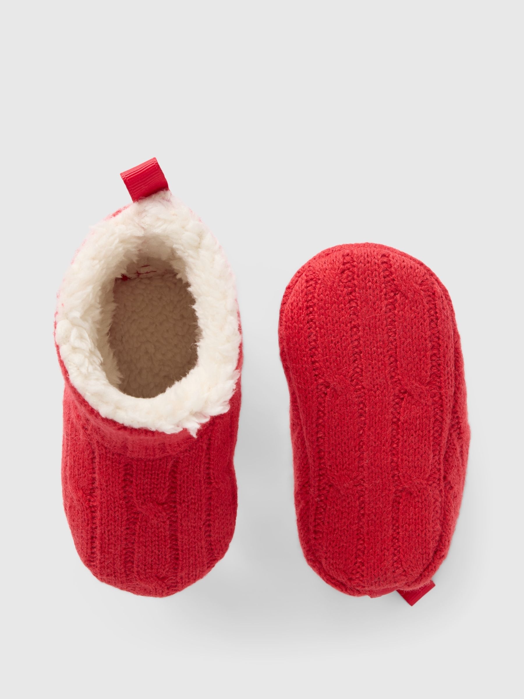 Red CashSoft Cosy Knit Booties Newborn 12mths