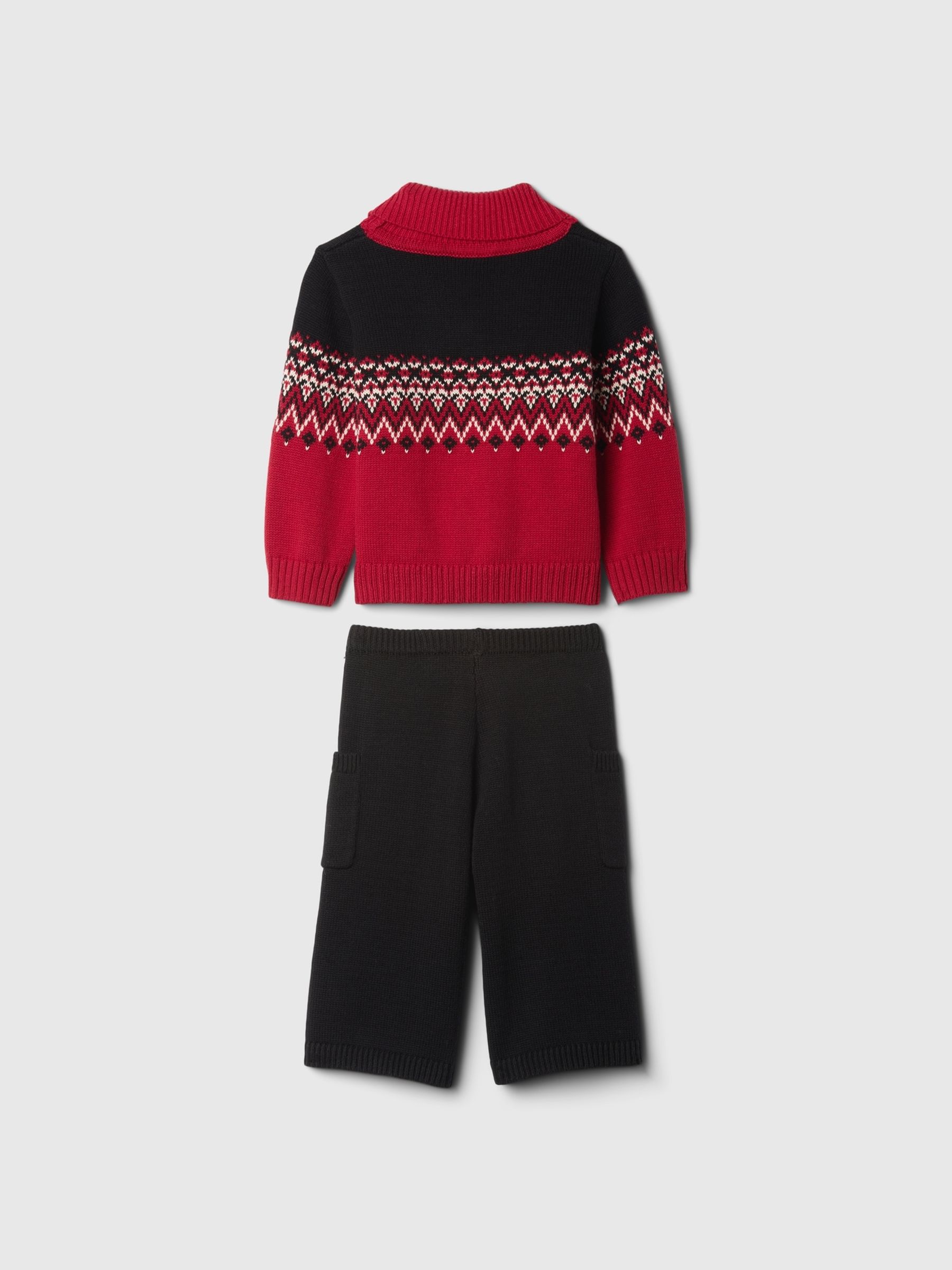 Buy Red Fair Isle Cardigan and Cargo Joggers Set Newborn 24mths from the Gap online shop
