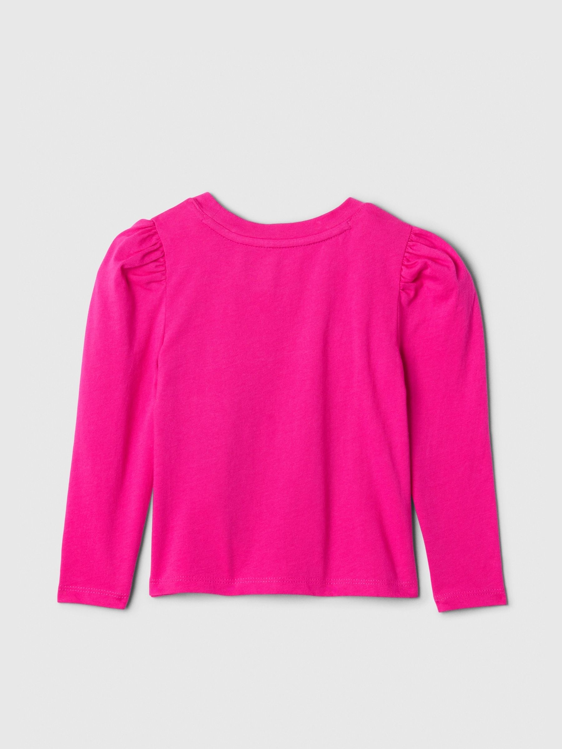 Pink puff sleeve t shirt 2025