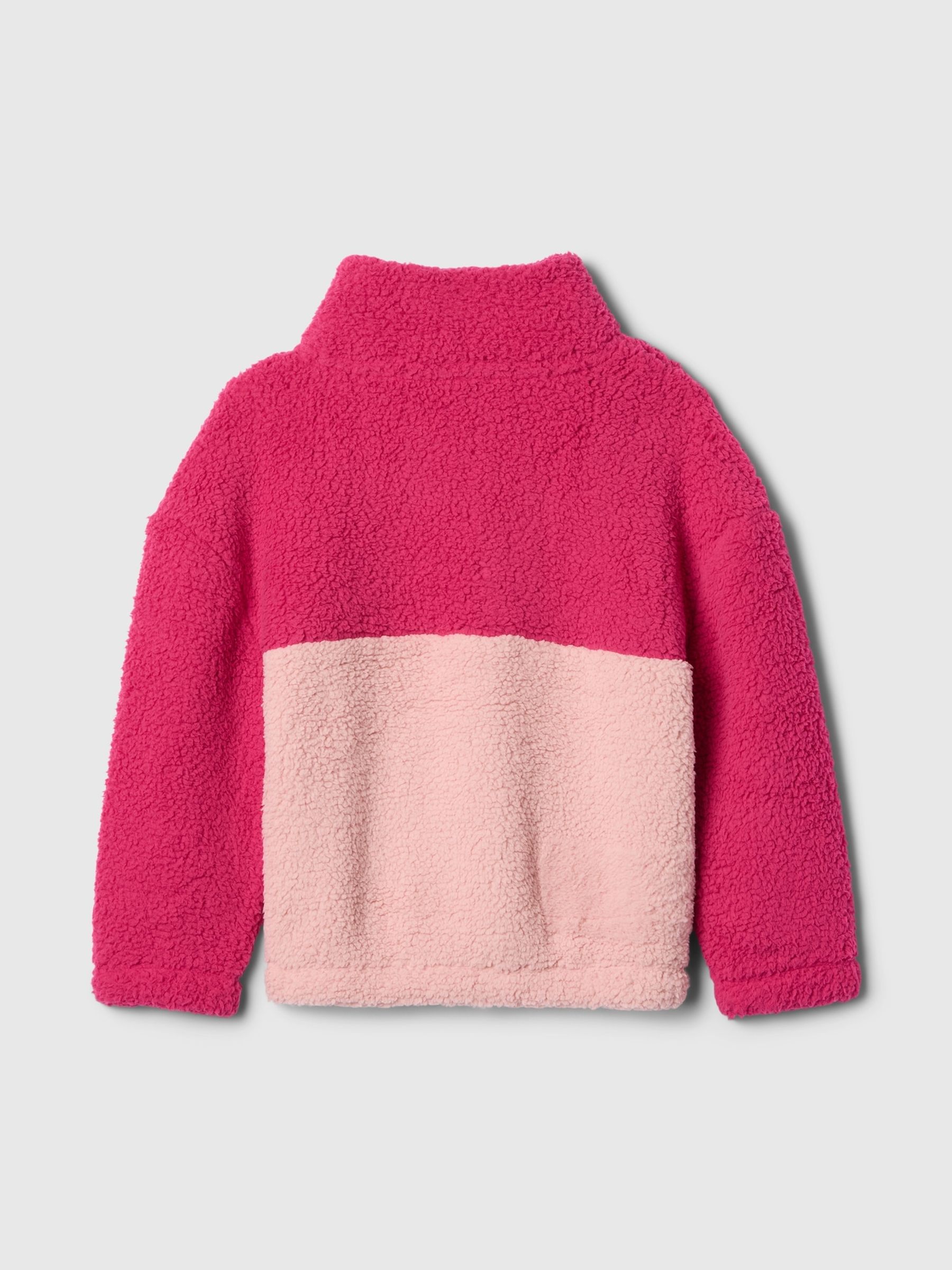 Buy Pink Recycled Sherpa Quarter Snap Fleece 6mths 5yrs from the Gap online shop