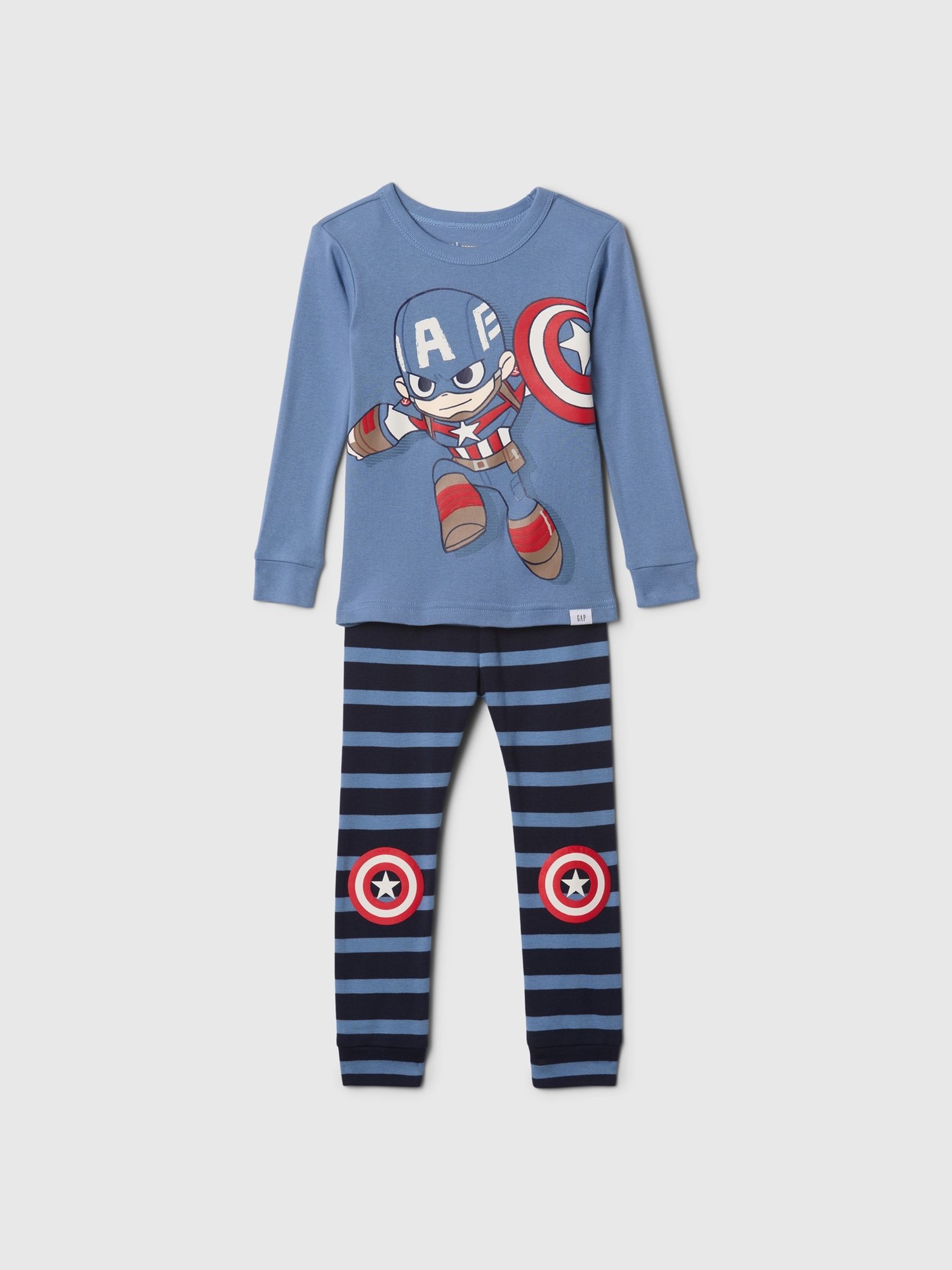Buy Blue Marvel Organic Brushed Cotton Pyjama Top and Bottoms Set from the Gap online shop