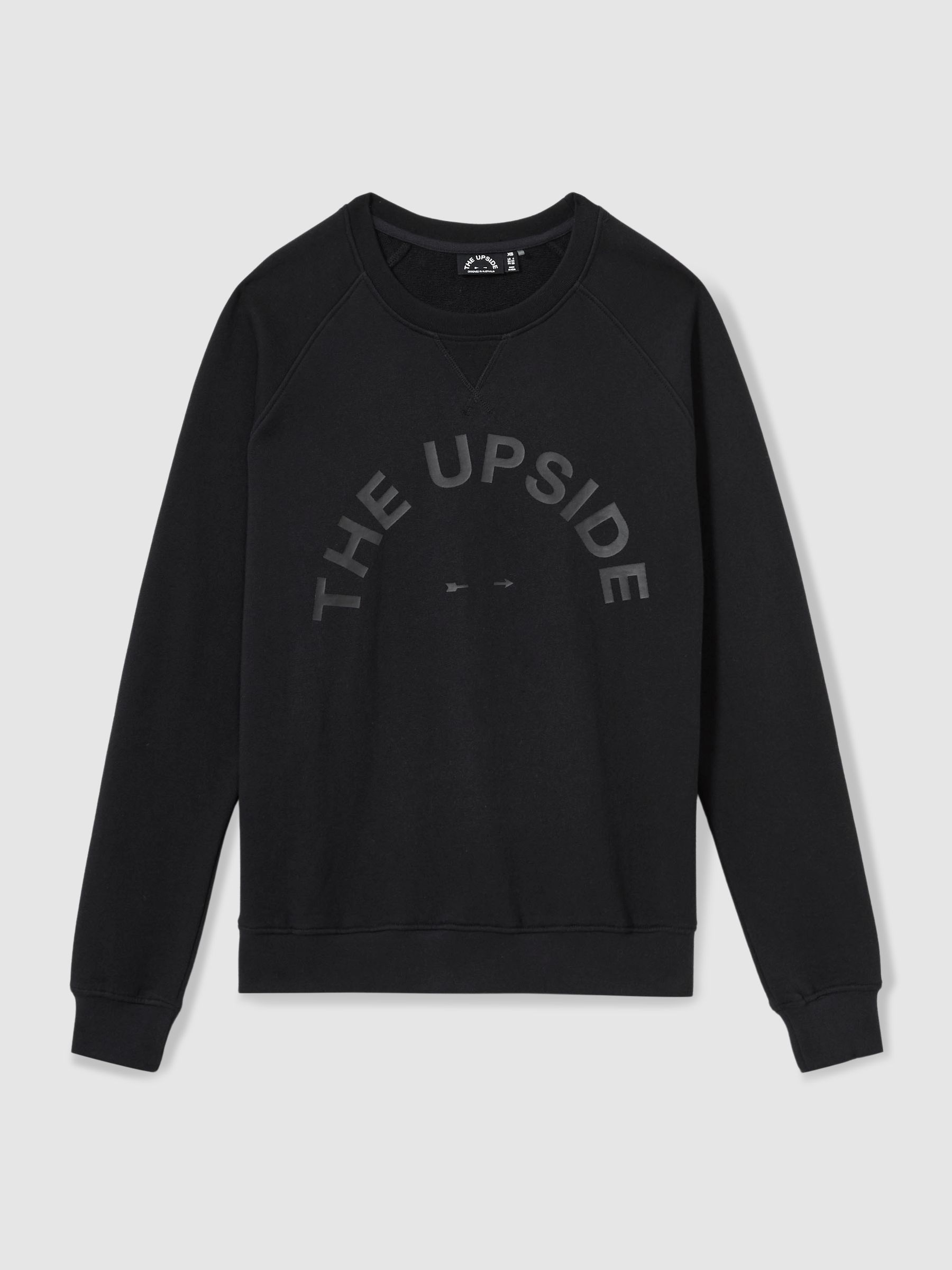 Reiss The Upside Organic Cotton Logo Sweatshirt in Black REISS