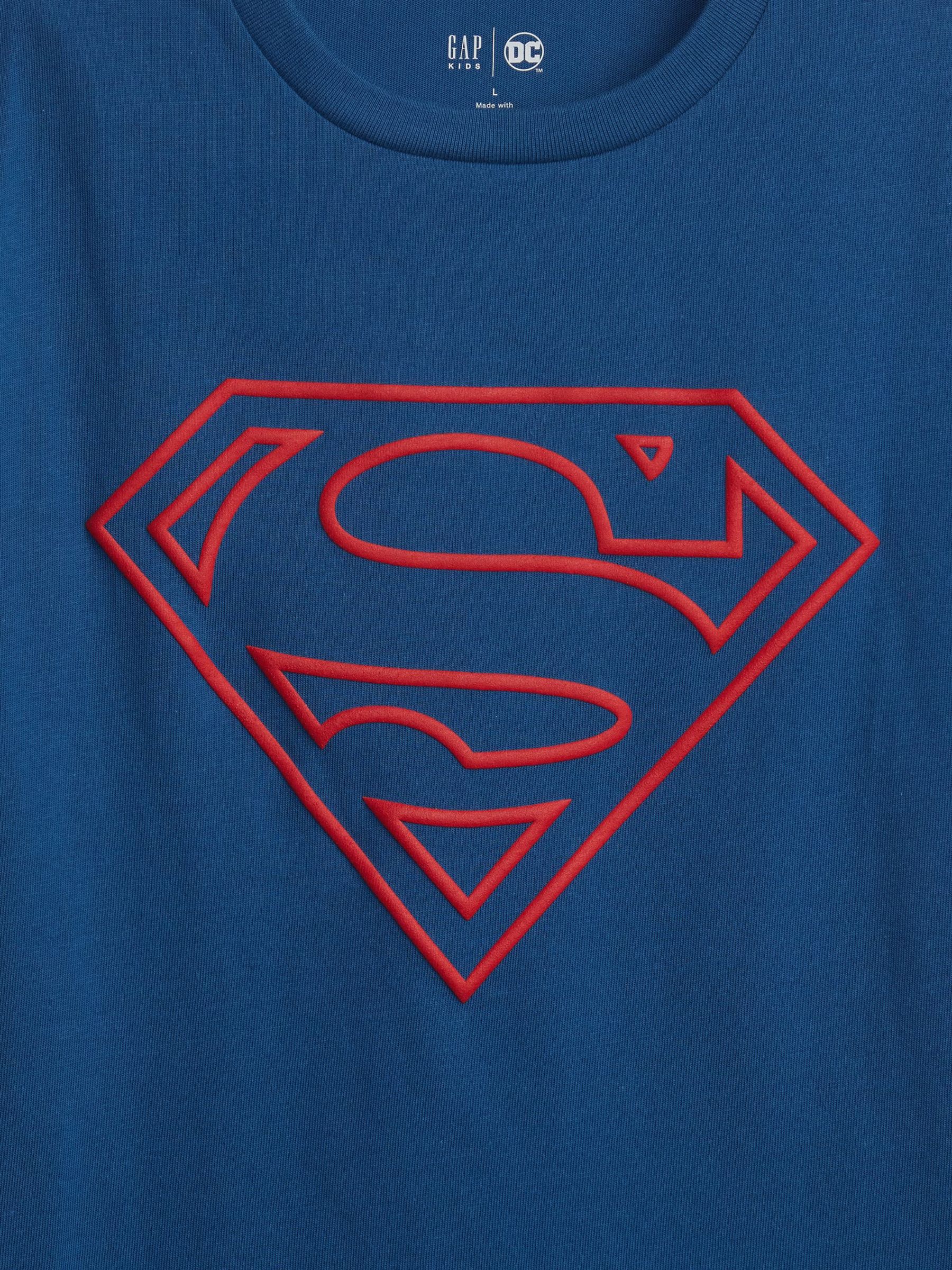 Blue Superman Superman Logo Graphic Organic Cotton Short Sleeve T Shirt 4 13yrs Gap