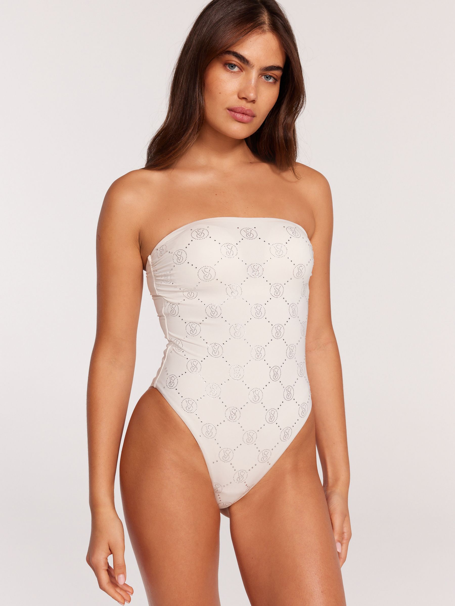 White diamante swimsuit new arrivals