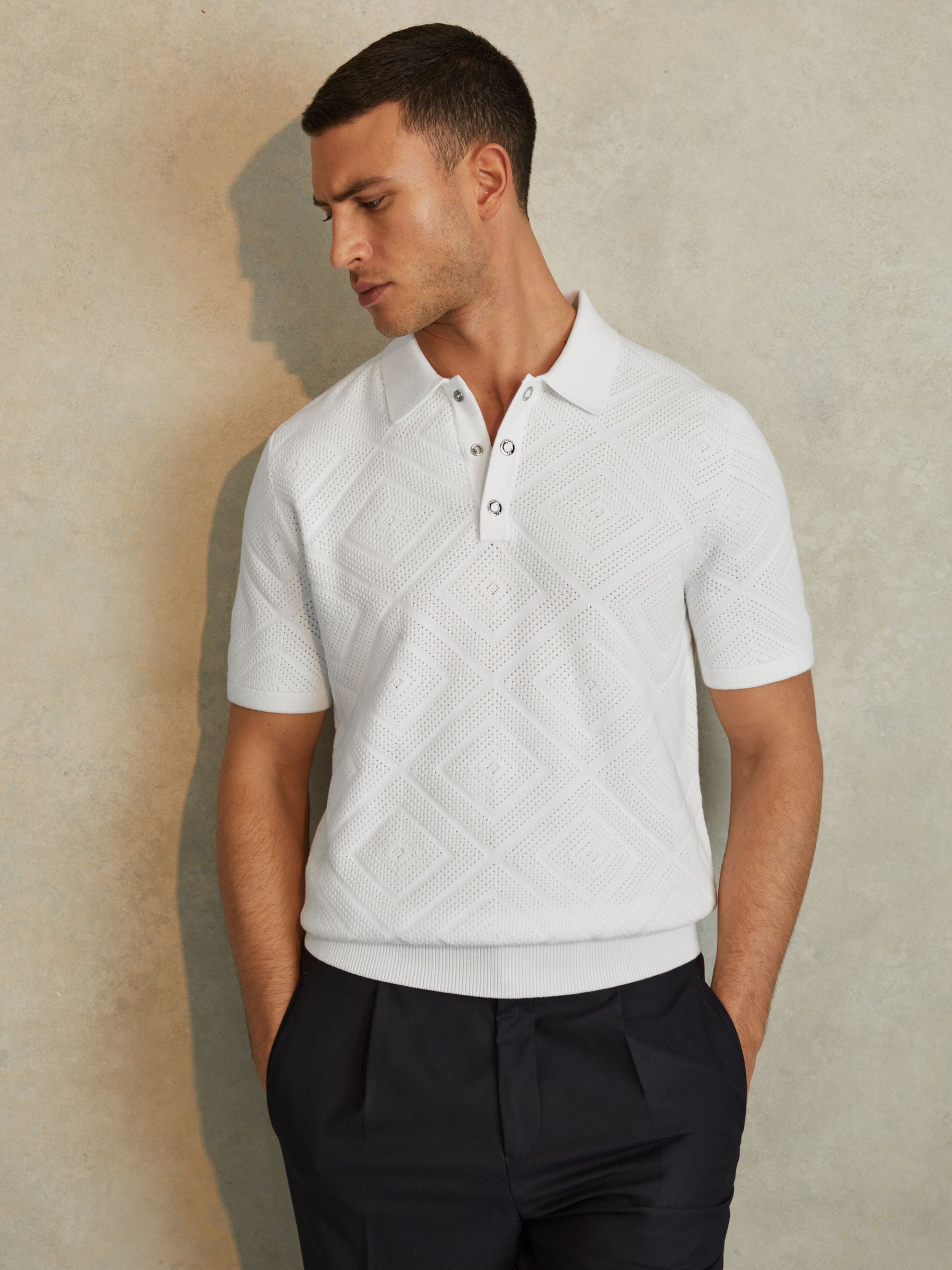 Reiss white polo top