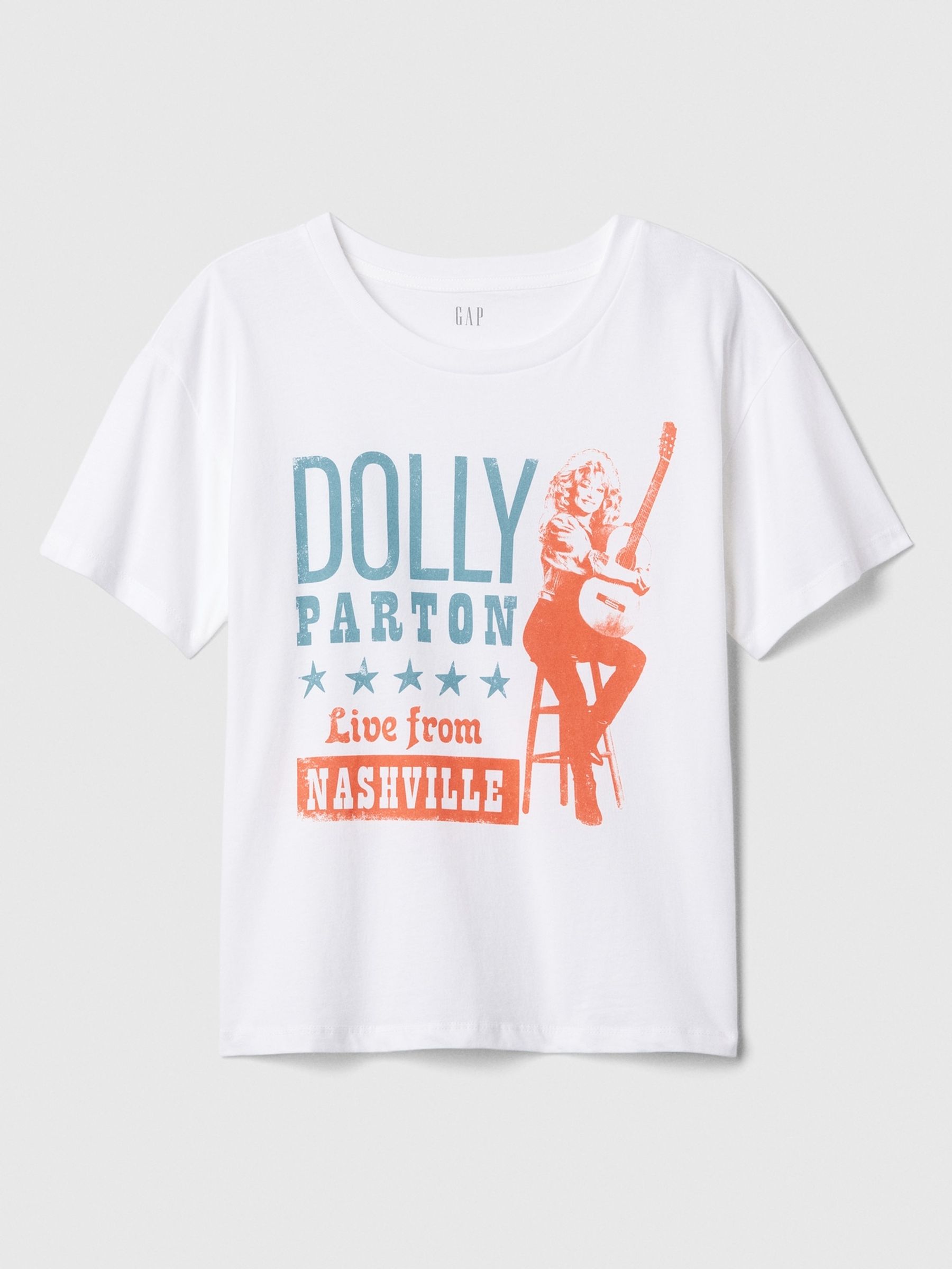 Buy White Dolly Parton Cotton Short Sleeve T Shirt from the Gap online shop