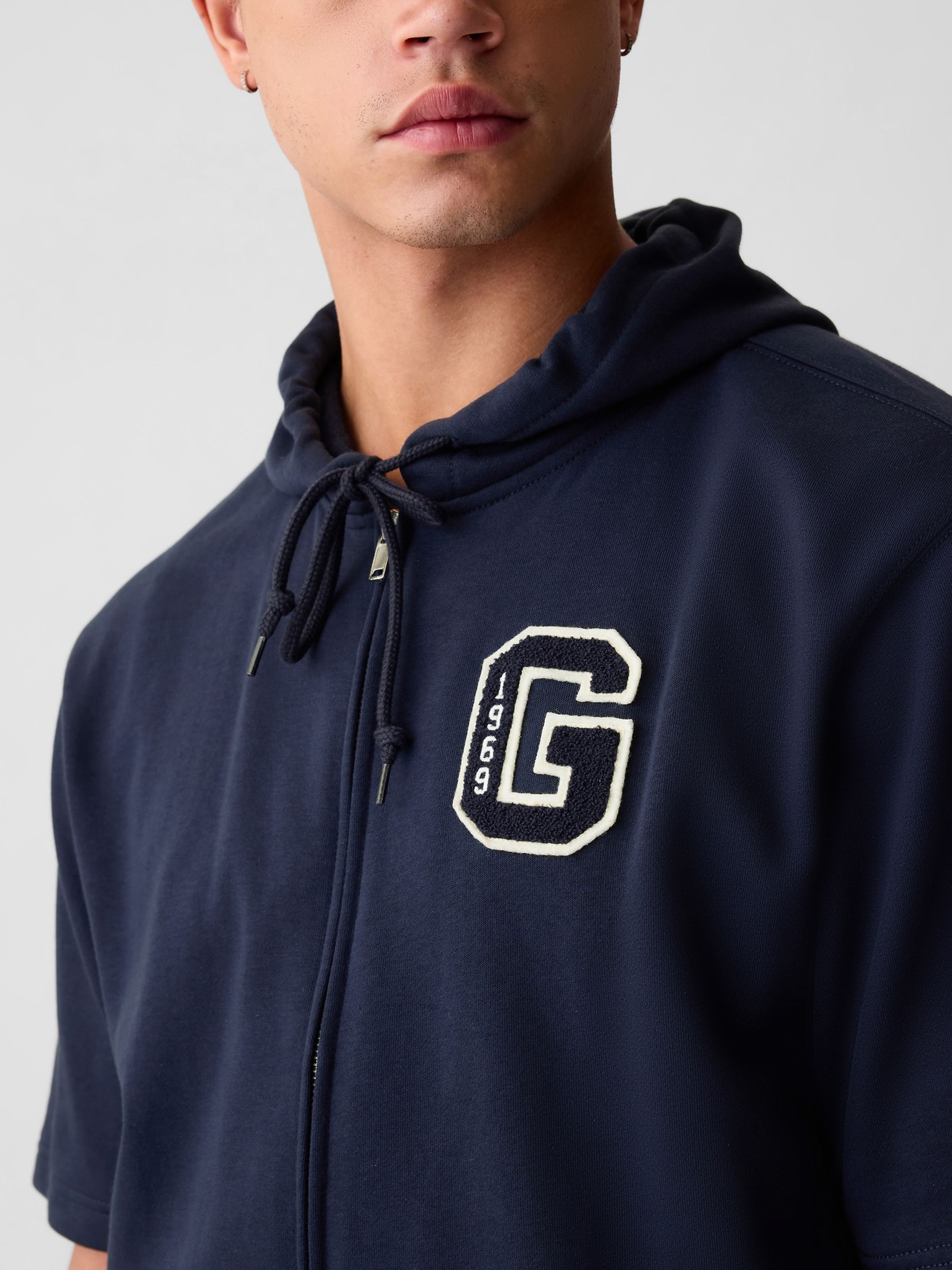 Short sleeve zip hoodie online