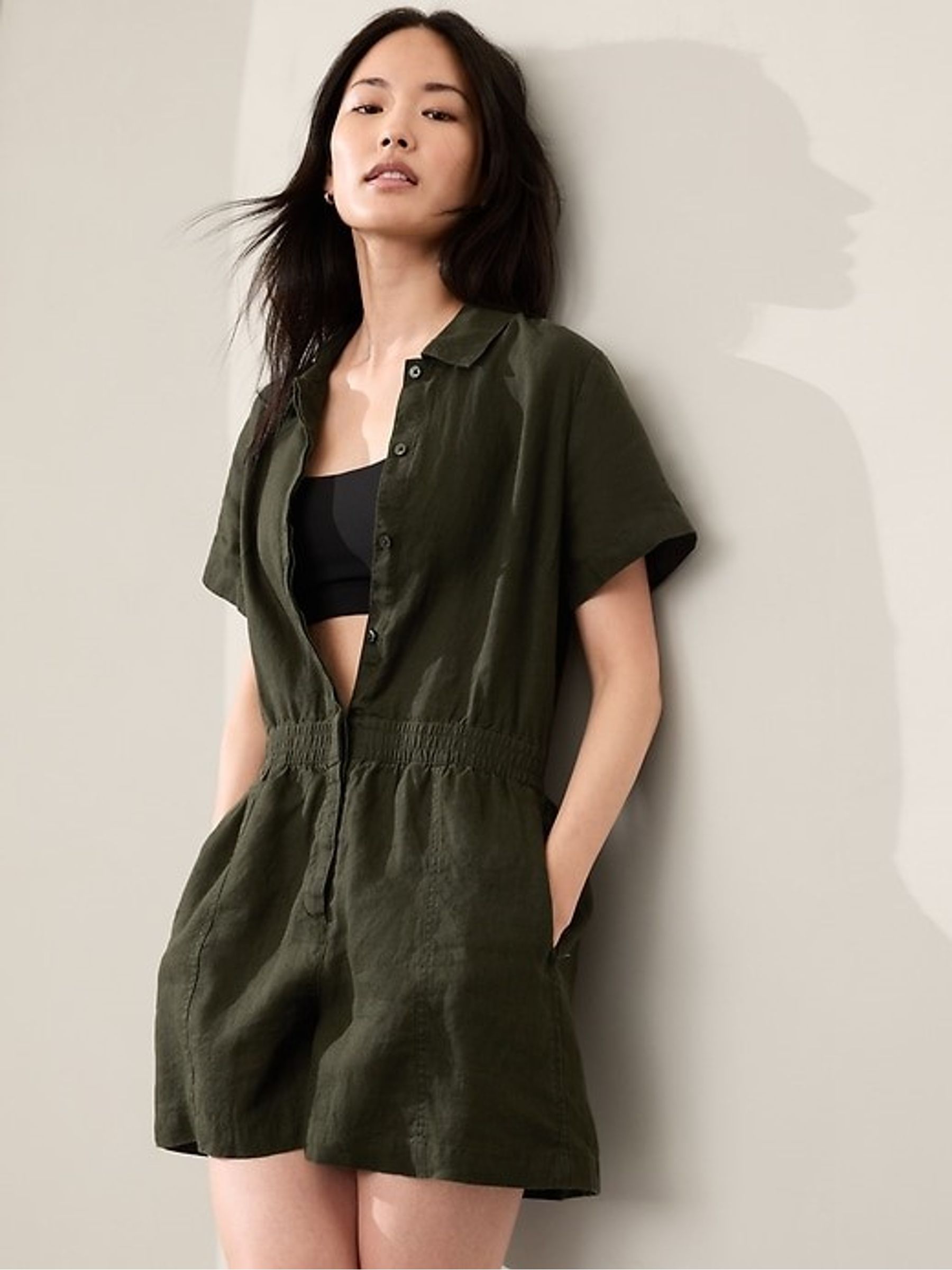 Linen playsuit clearance