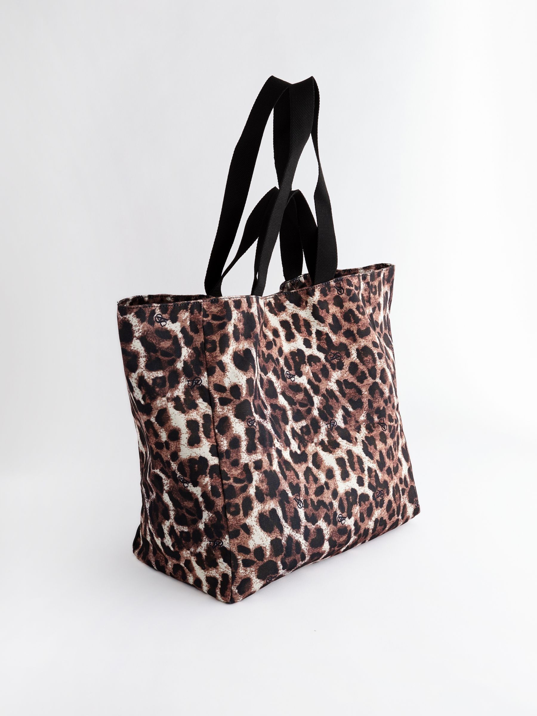 Brown Logo Leopard Tote Bag