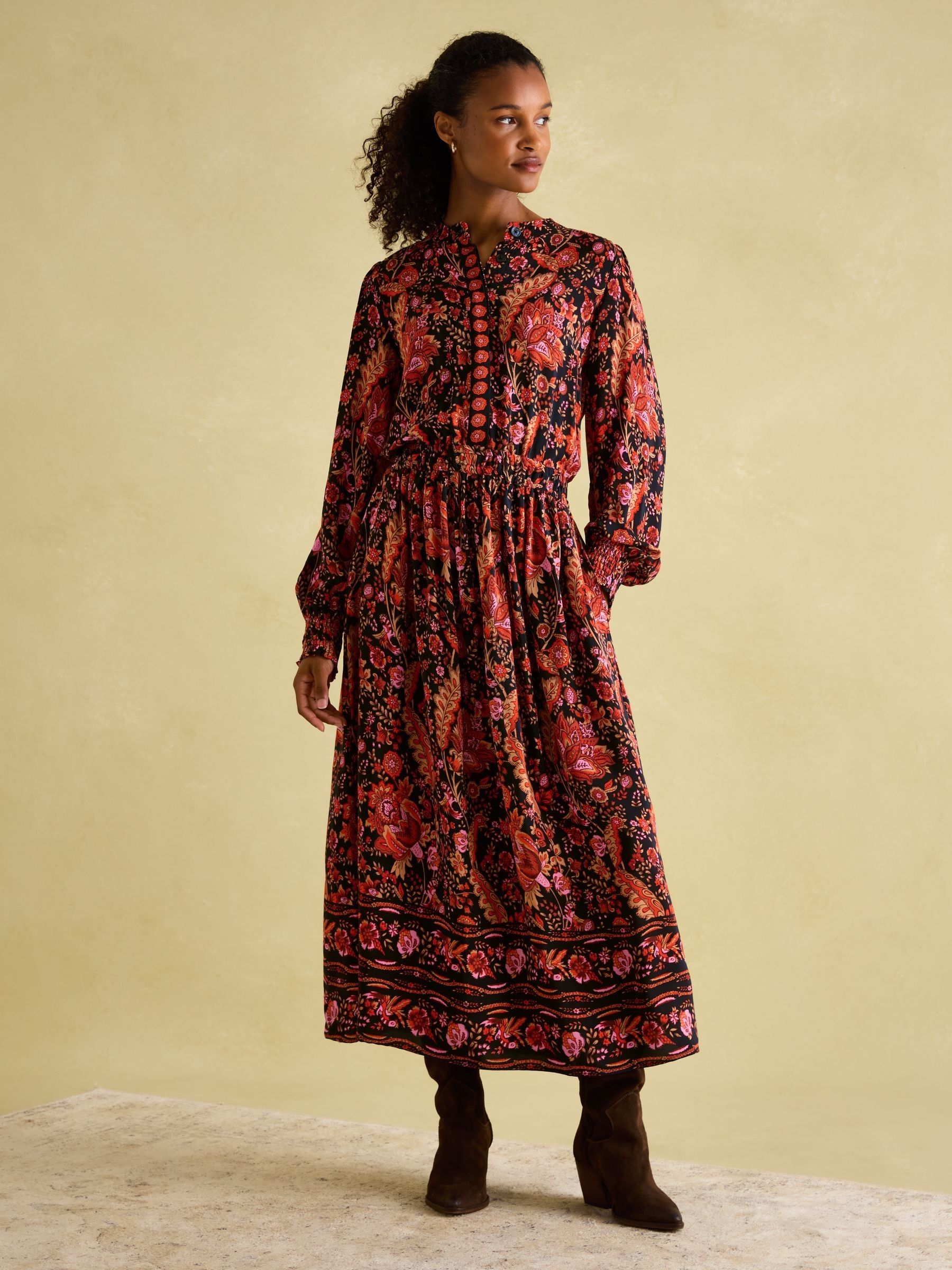 Buy Joules Elena Navy Floral Button Down Maxi Dress from the Joules online shop