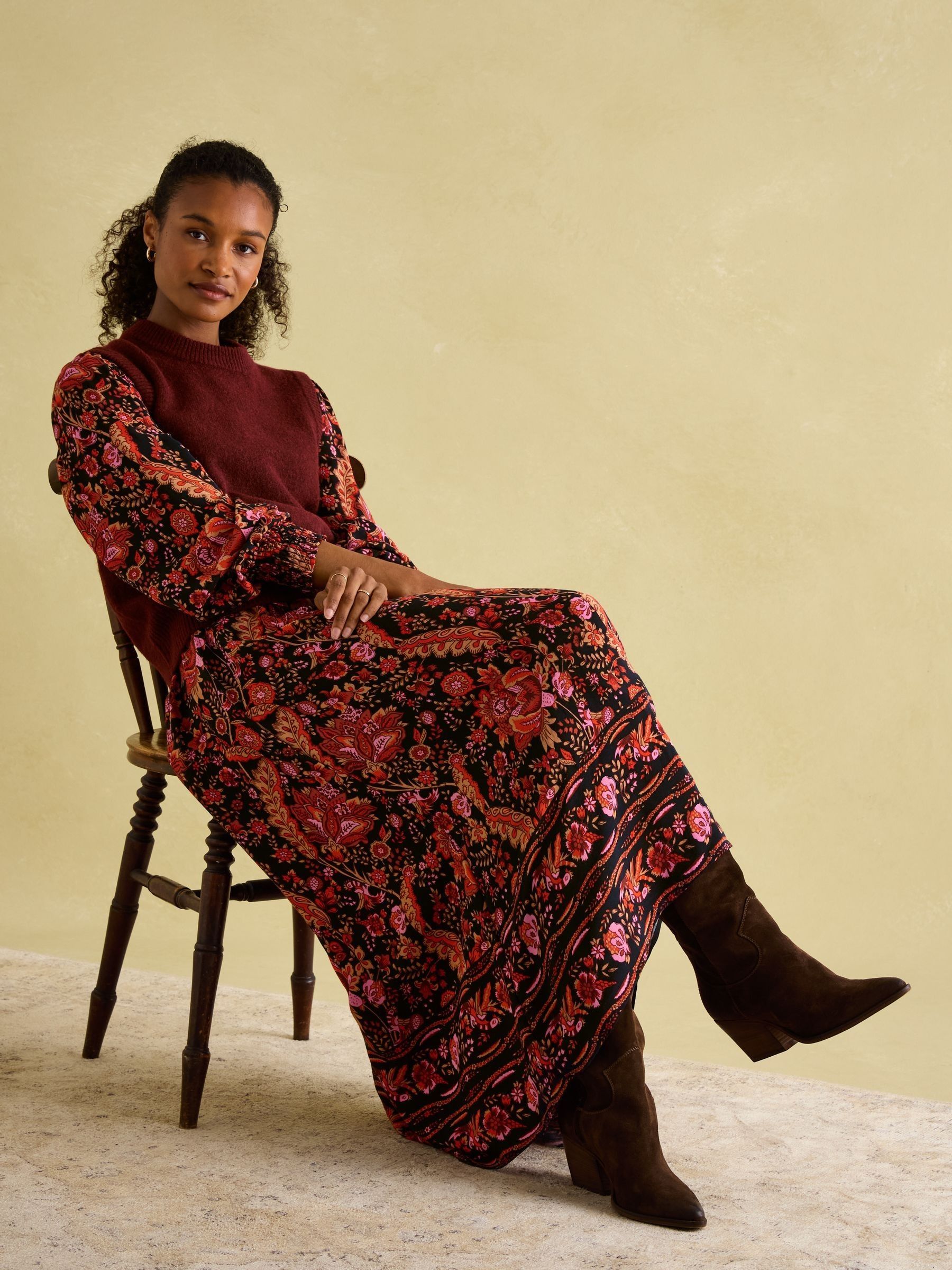 Navy floral maxi dress online