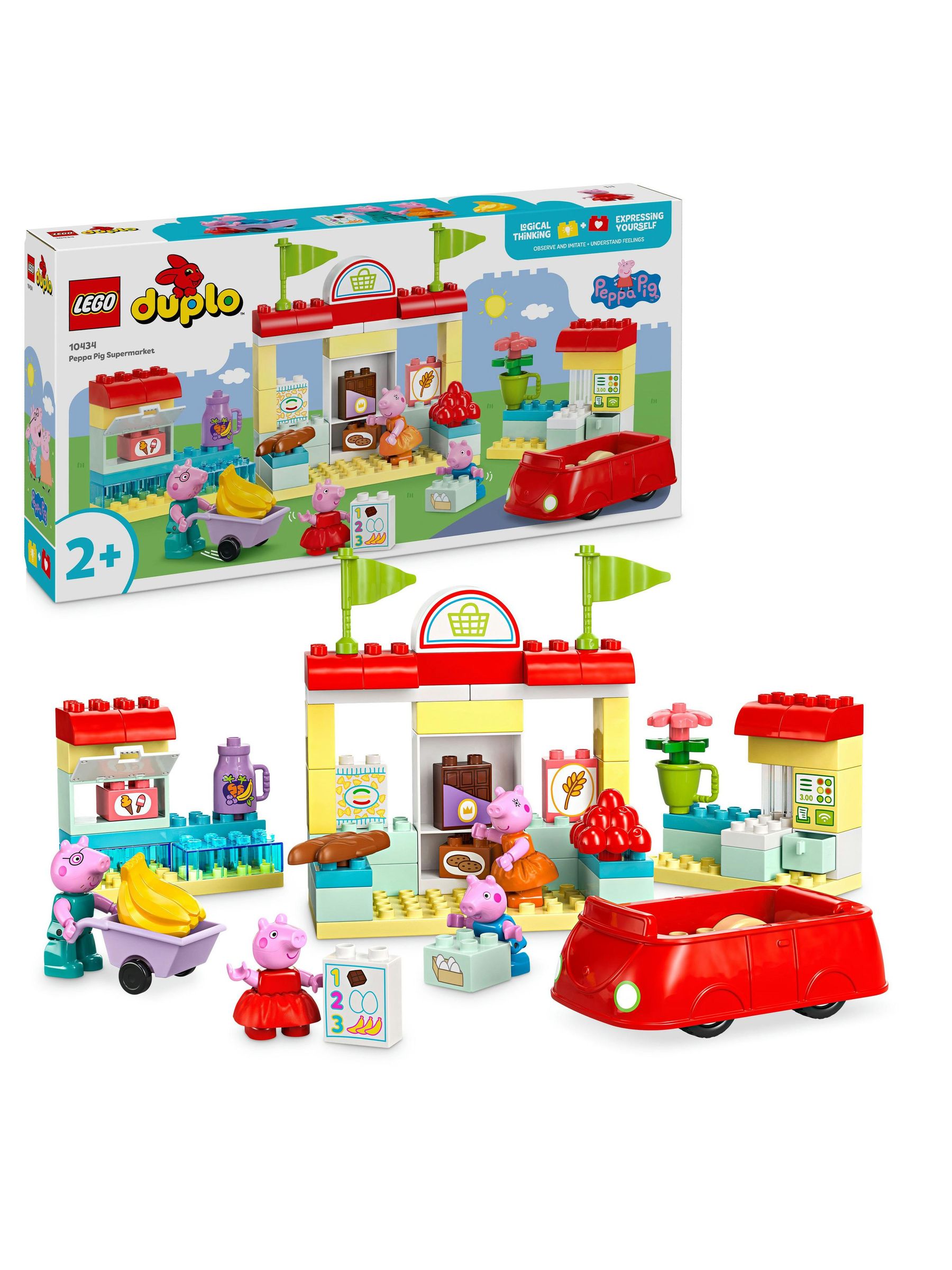 Buy JoJo Maman Bebe LEGO DUPLO Peppa Pig Supermarket with Car Toy 10434 from the JoJo Maman Bebe UK online shop