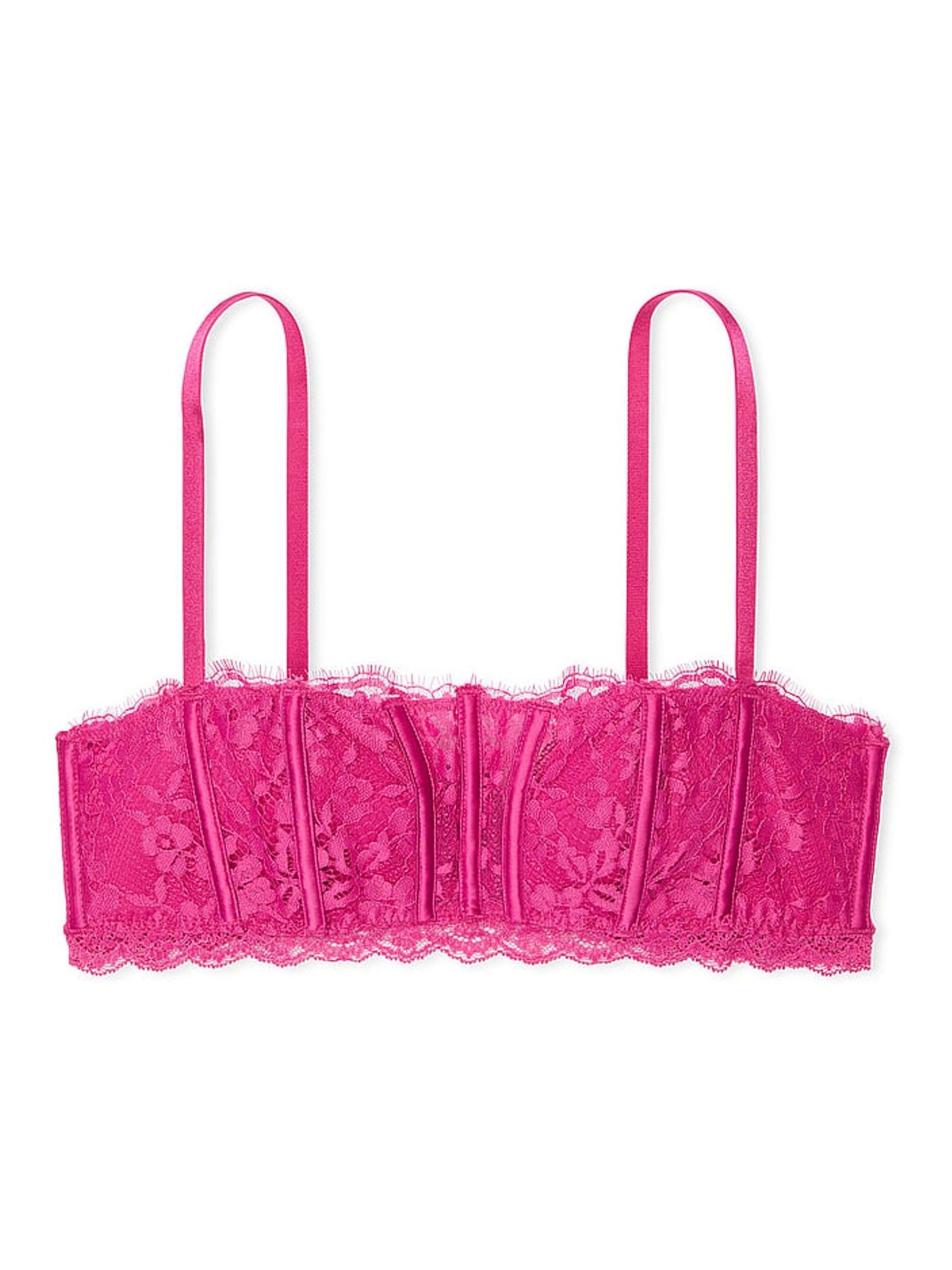Luscious Rose Pink Lace Bandeau Bra Top Victoria s Secret UK