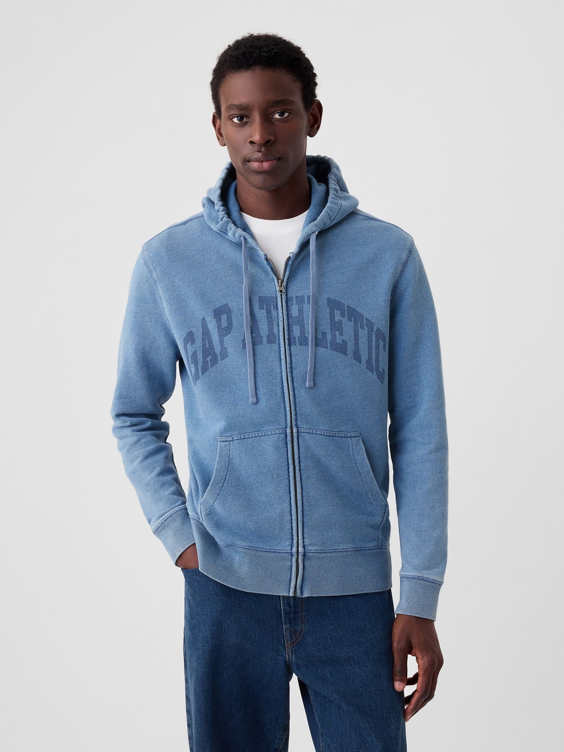 Zip up hoodie with logo cheap