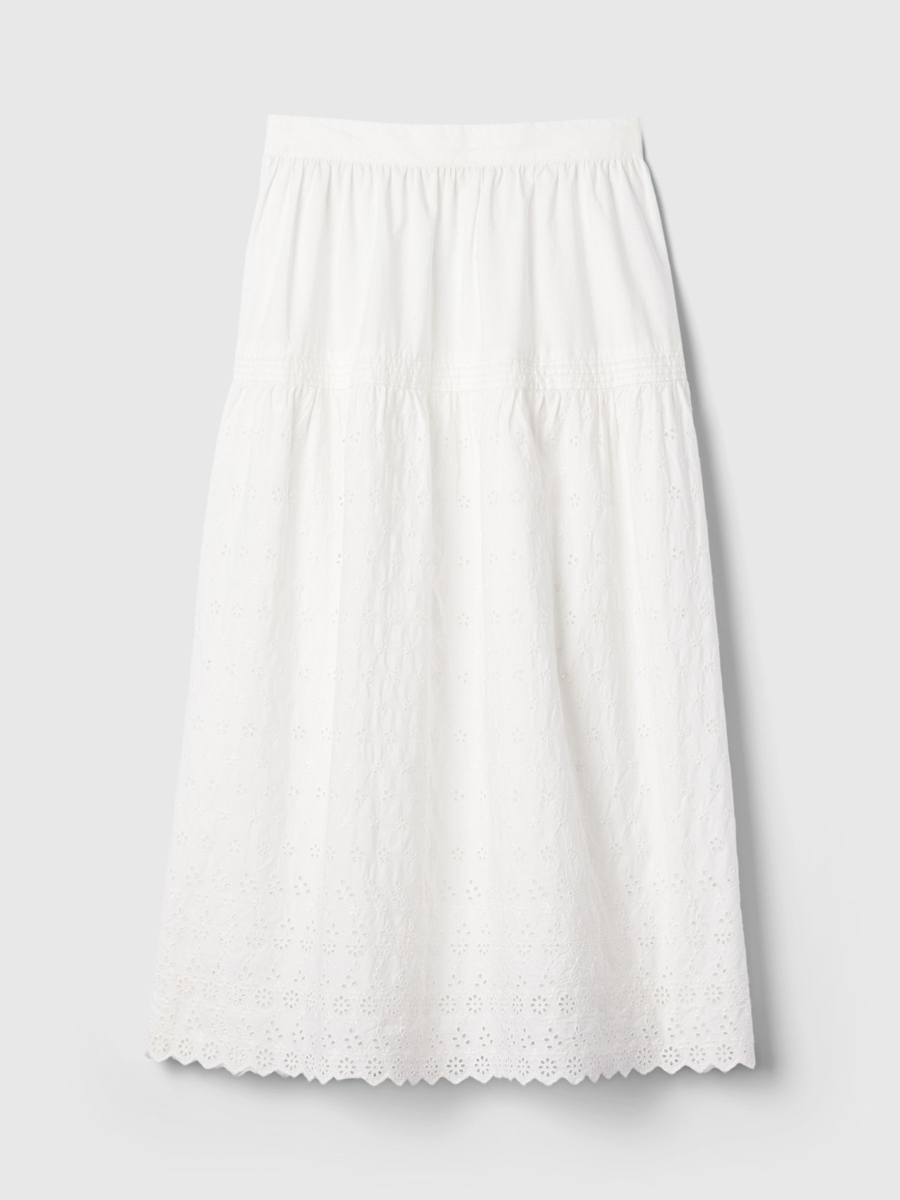 Buy White x DOEN Eyelet Midi Skirt from the Gap online shop