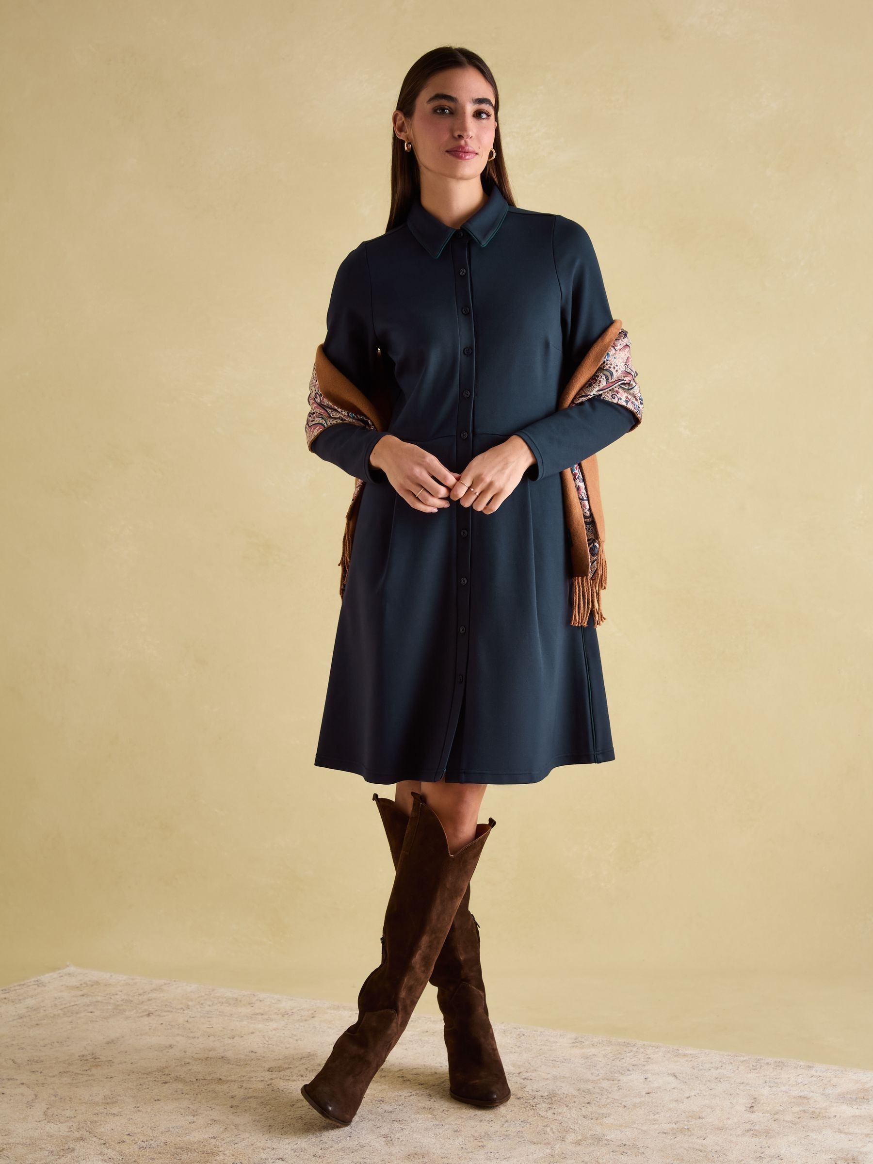 Ponte bell sleeve dress online