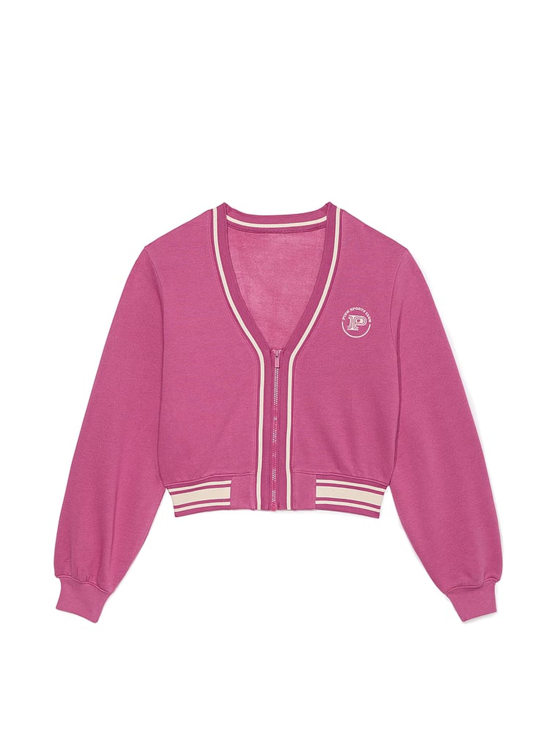 Pink fleece cardigan outlet