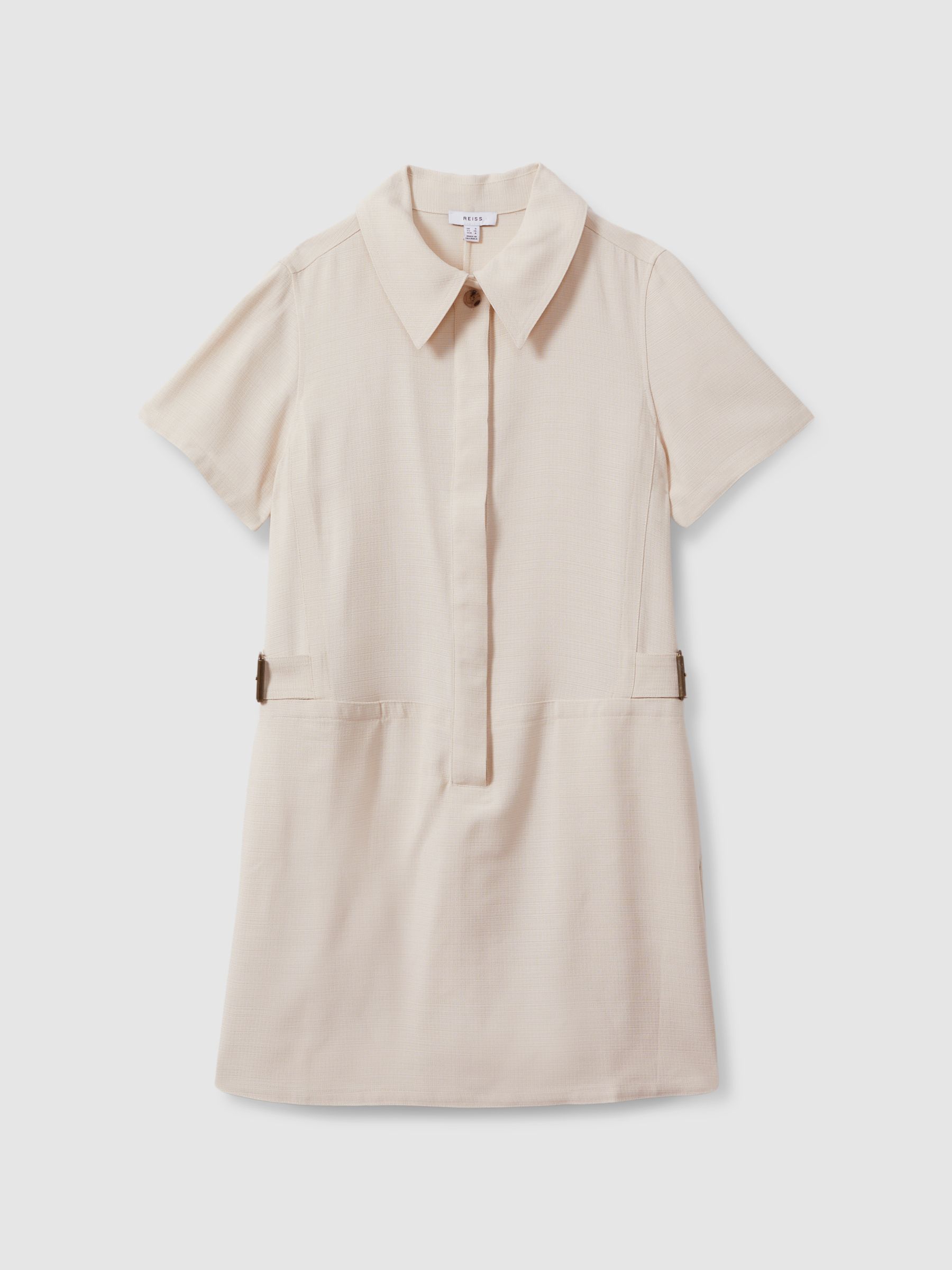 Reiss Polo Neck Shift Dress in Neutral REISS