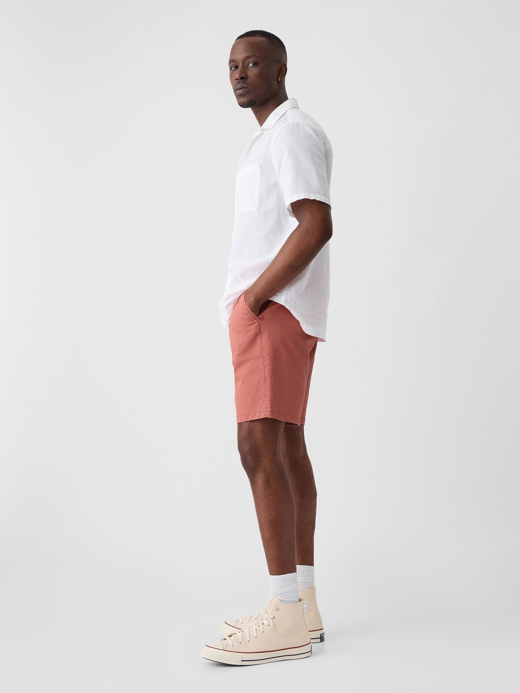 Pink chino shorts best sale