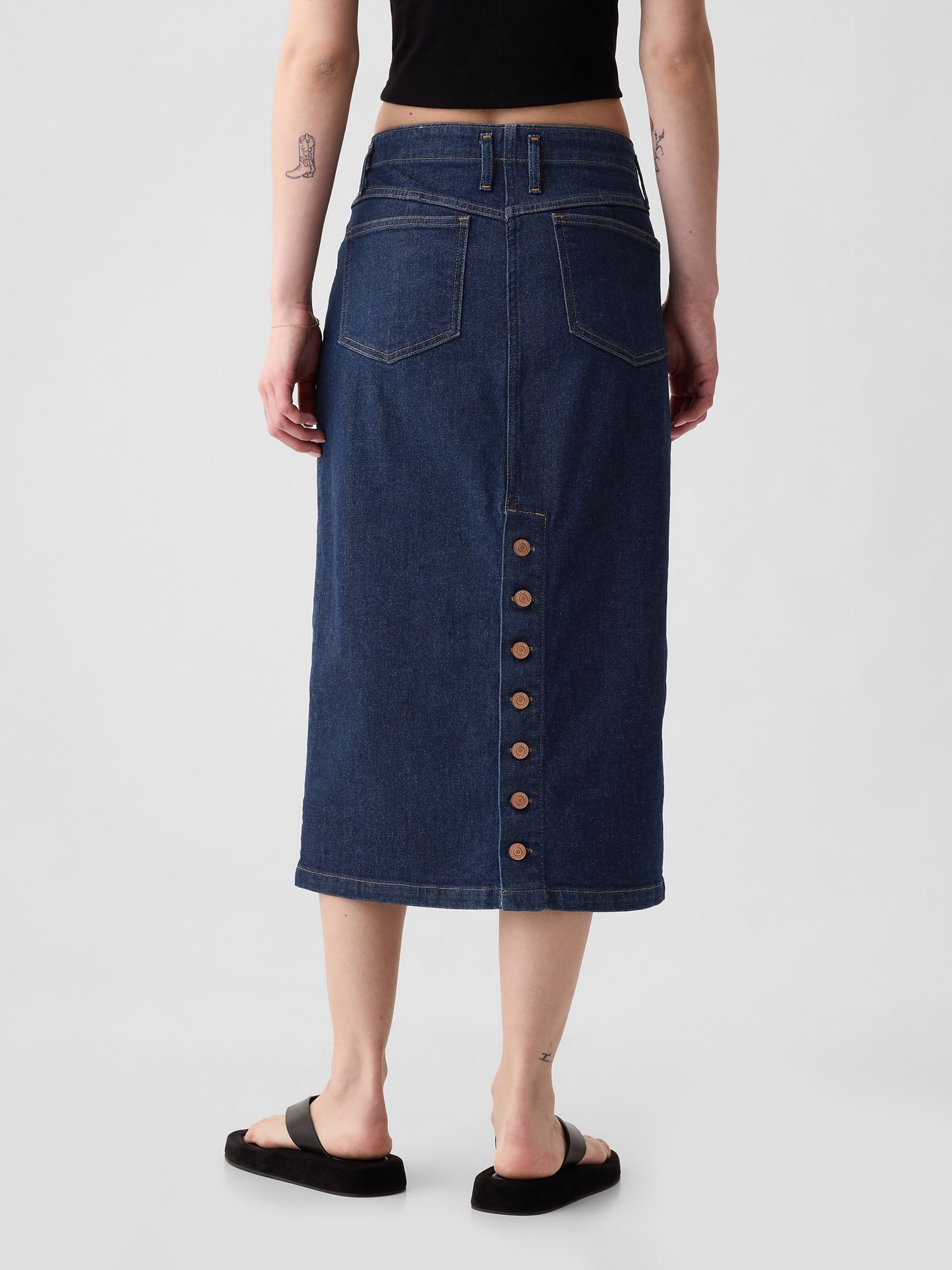 Mid length denim skirts gap clearance
