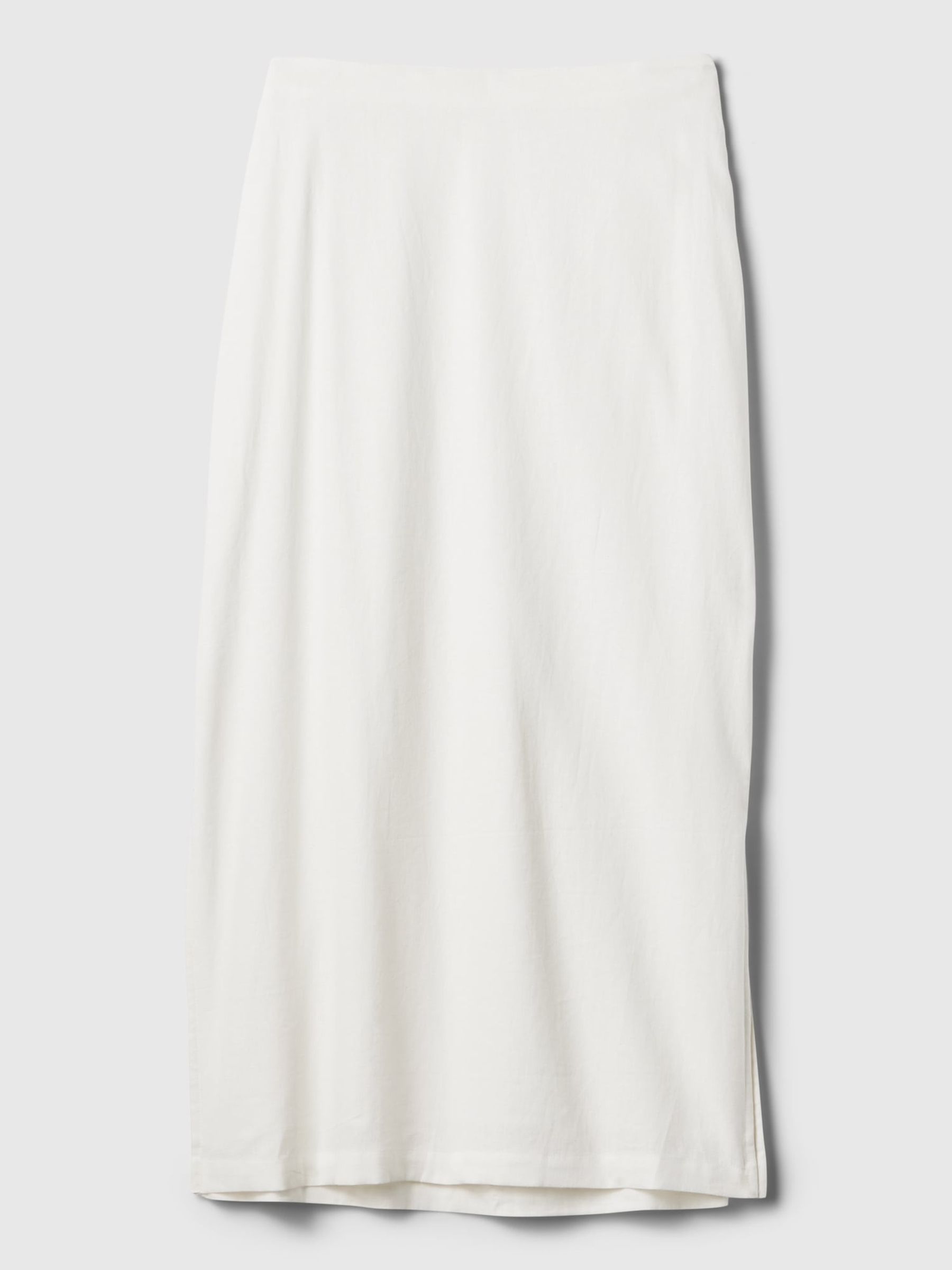 White linen pencil long skirt 2025