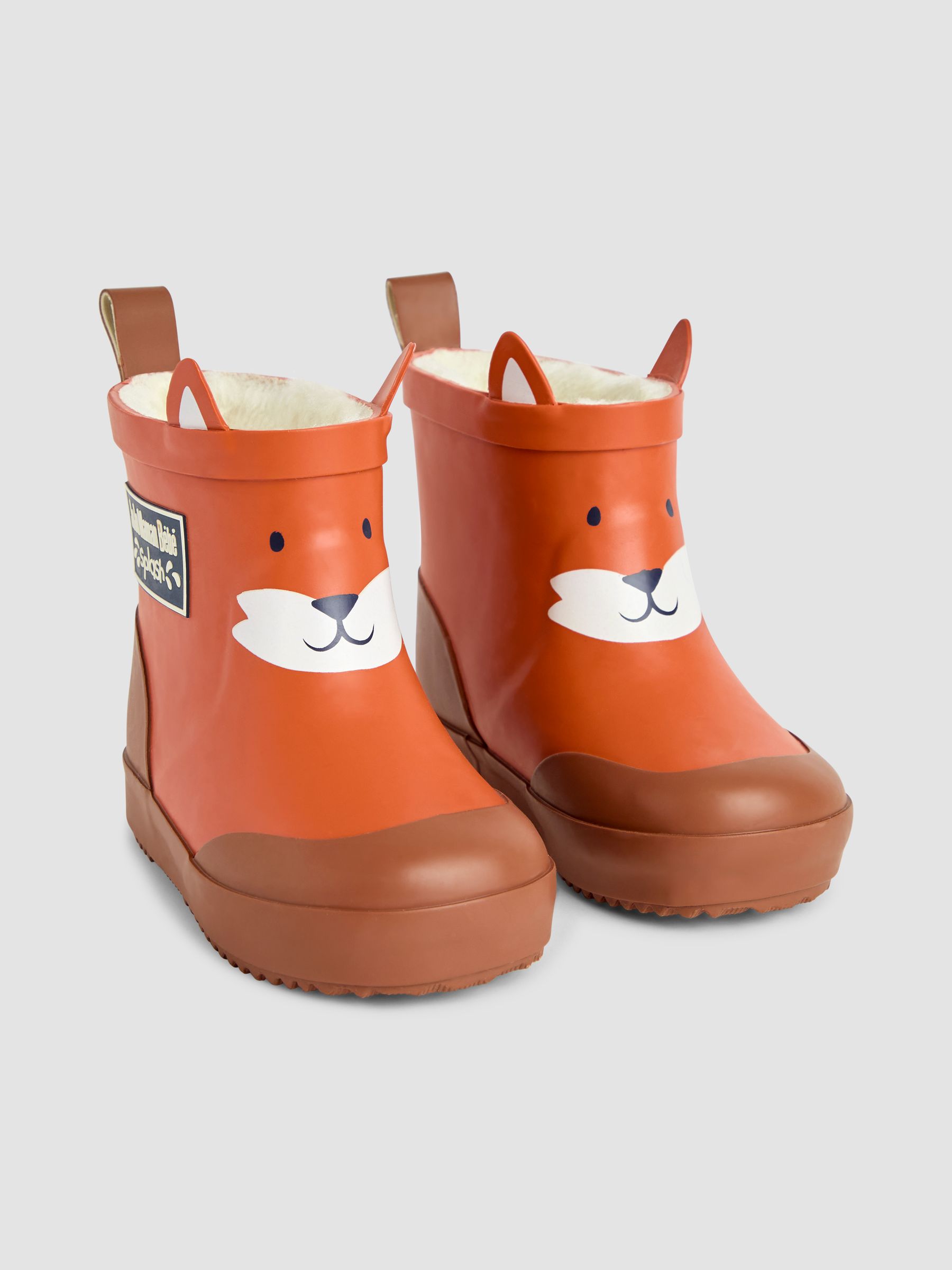 Rust Cosy Lined Fox Ankle Wellies