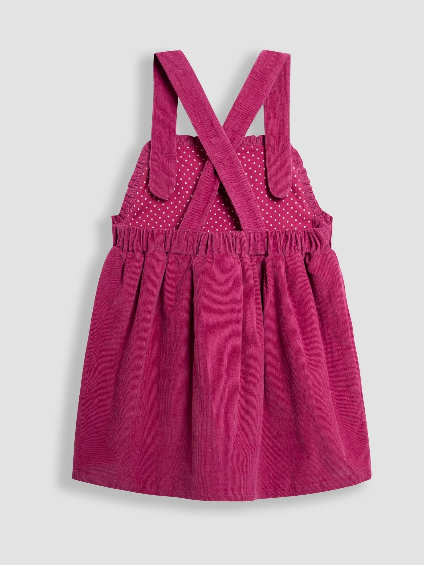 Pink cord pinafore shop