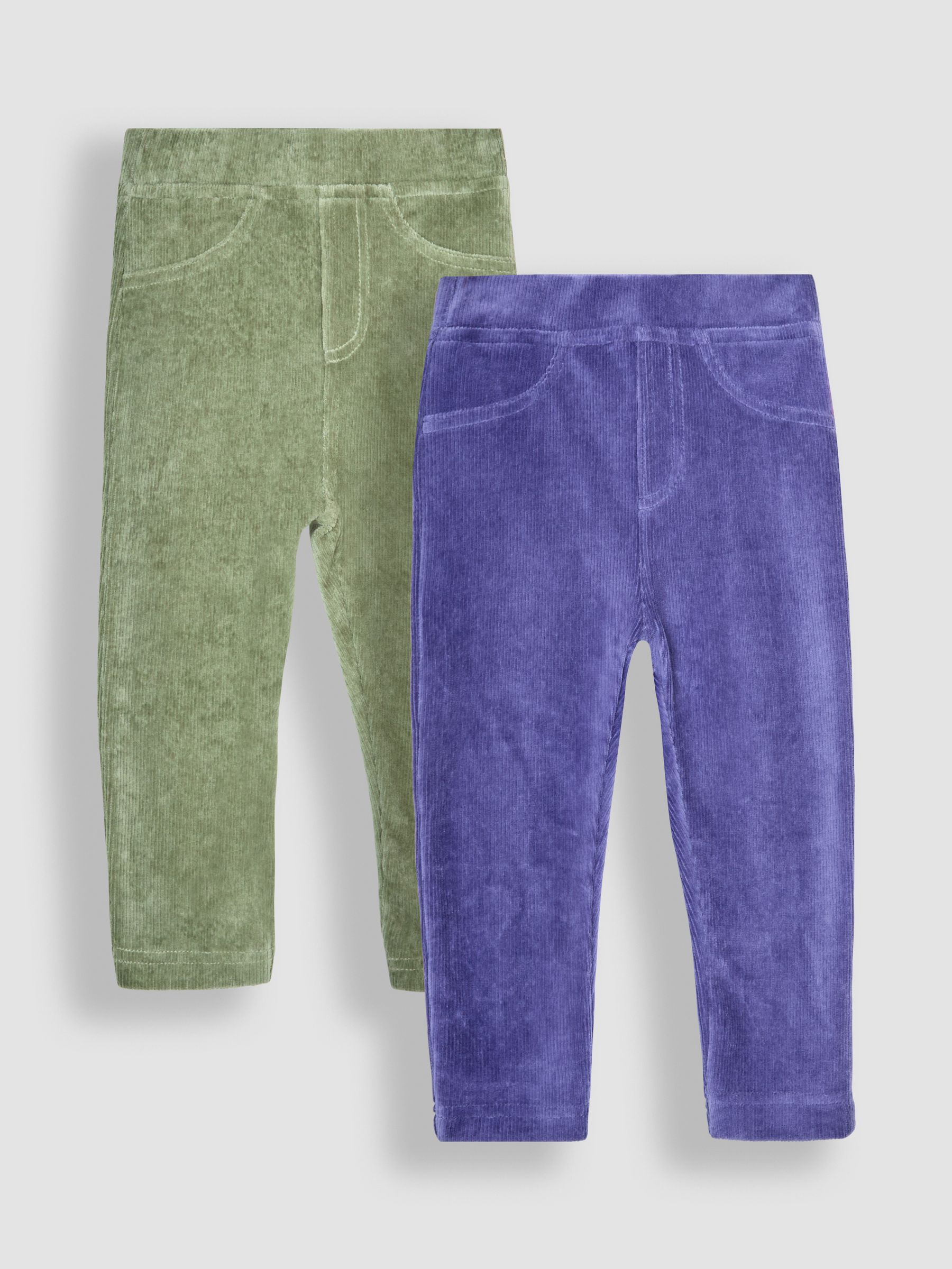 Buy JoJo Maman Bebe Khaki Green Navy Blue 2 Pack Jersey Cord Jeggings from the JoJo Maman Bebe UK online shop