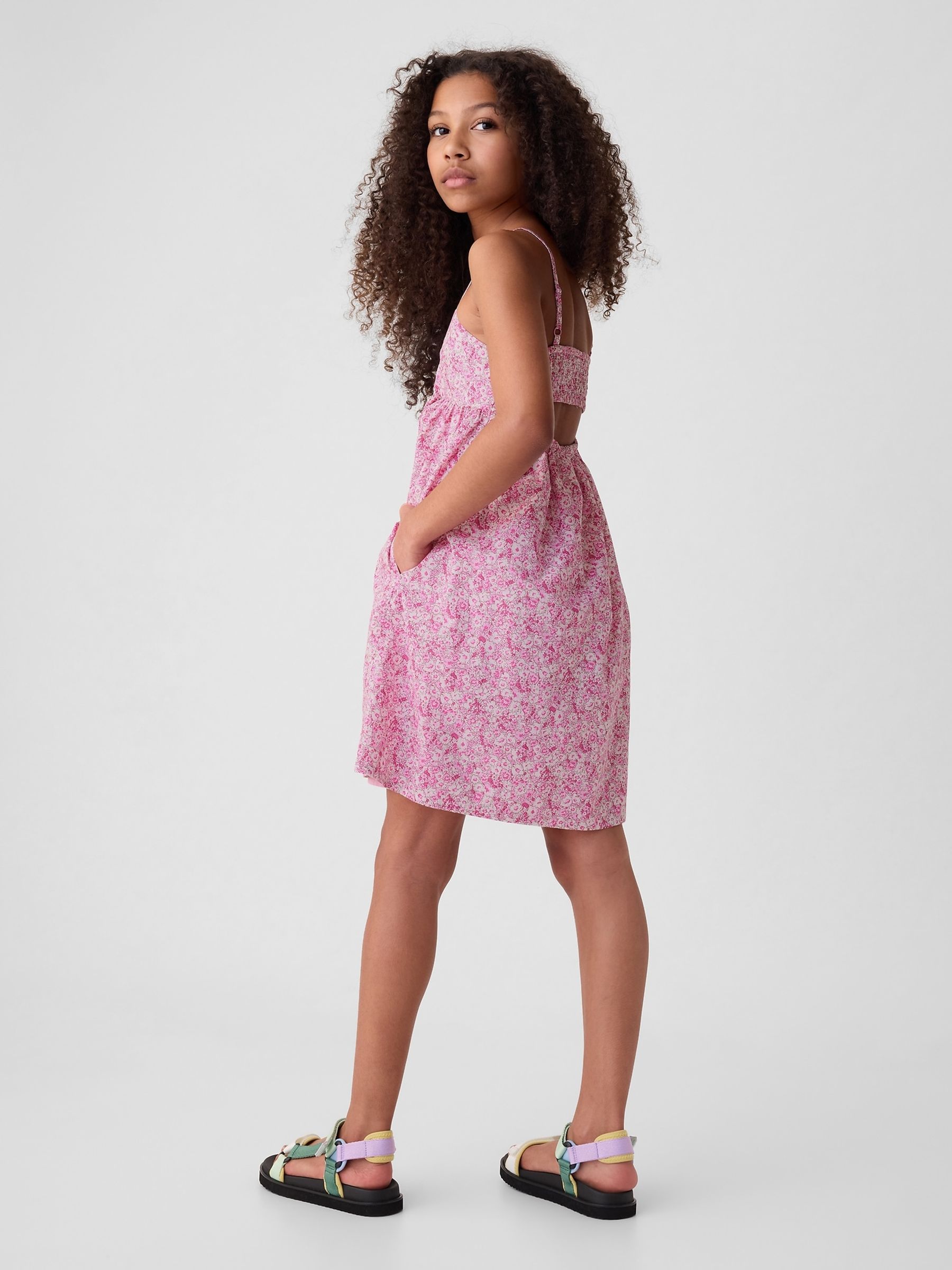 Pink smock dress discount