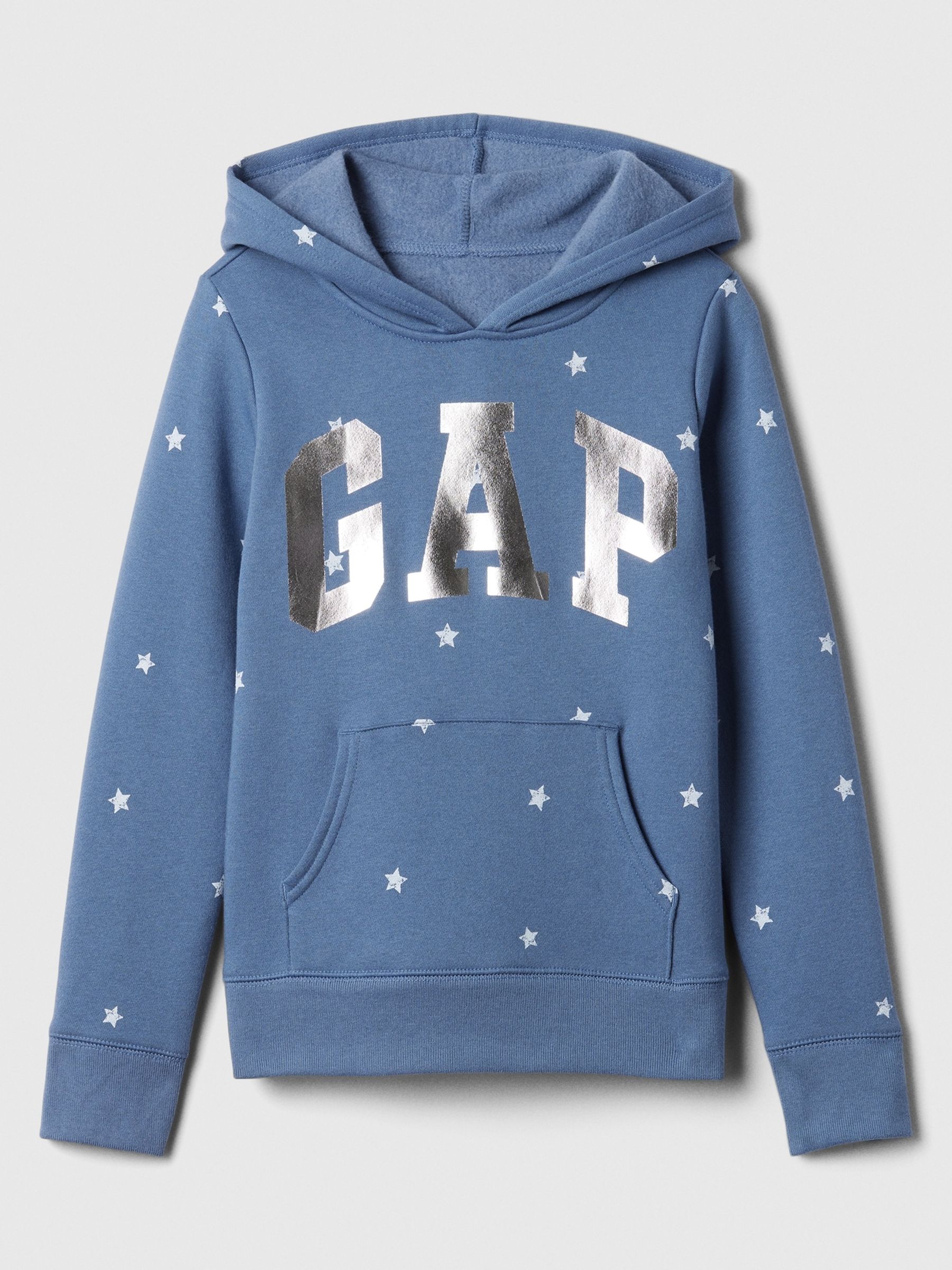 Blue Star Logo Print Overhead Hoodie 4 13yrs