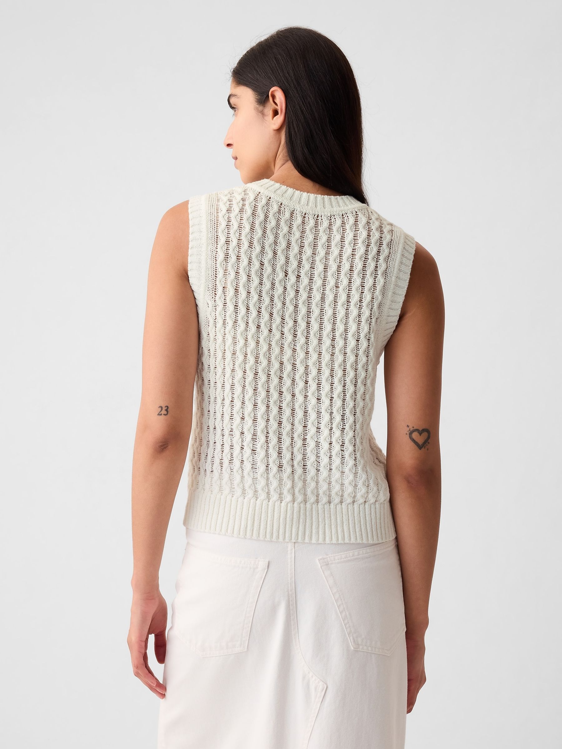 Knitted sleeveless vest top