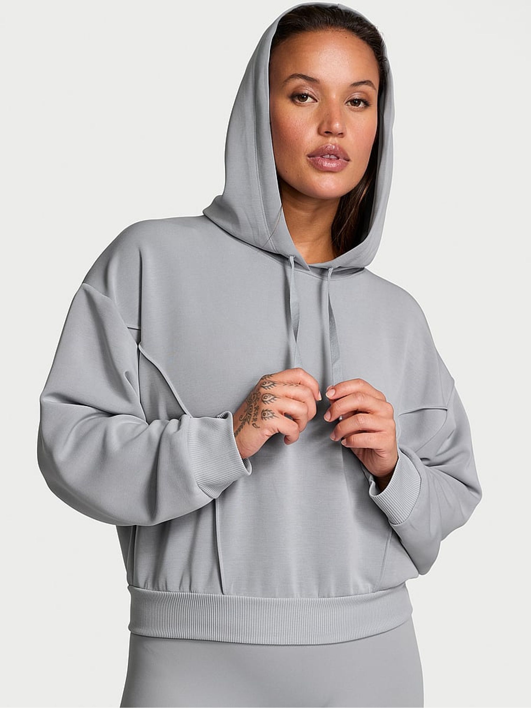Starstruck Grey VSX Featherweight Knit Hoodie Victoria s Secret UK