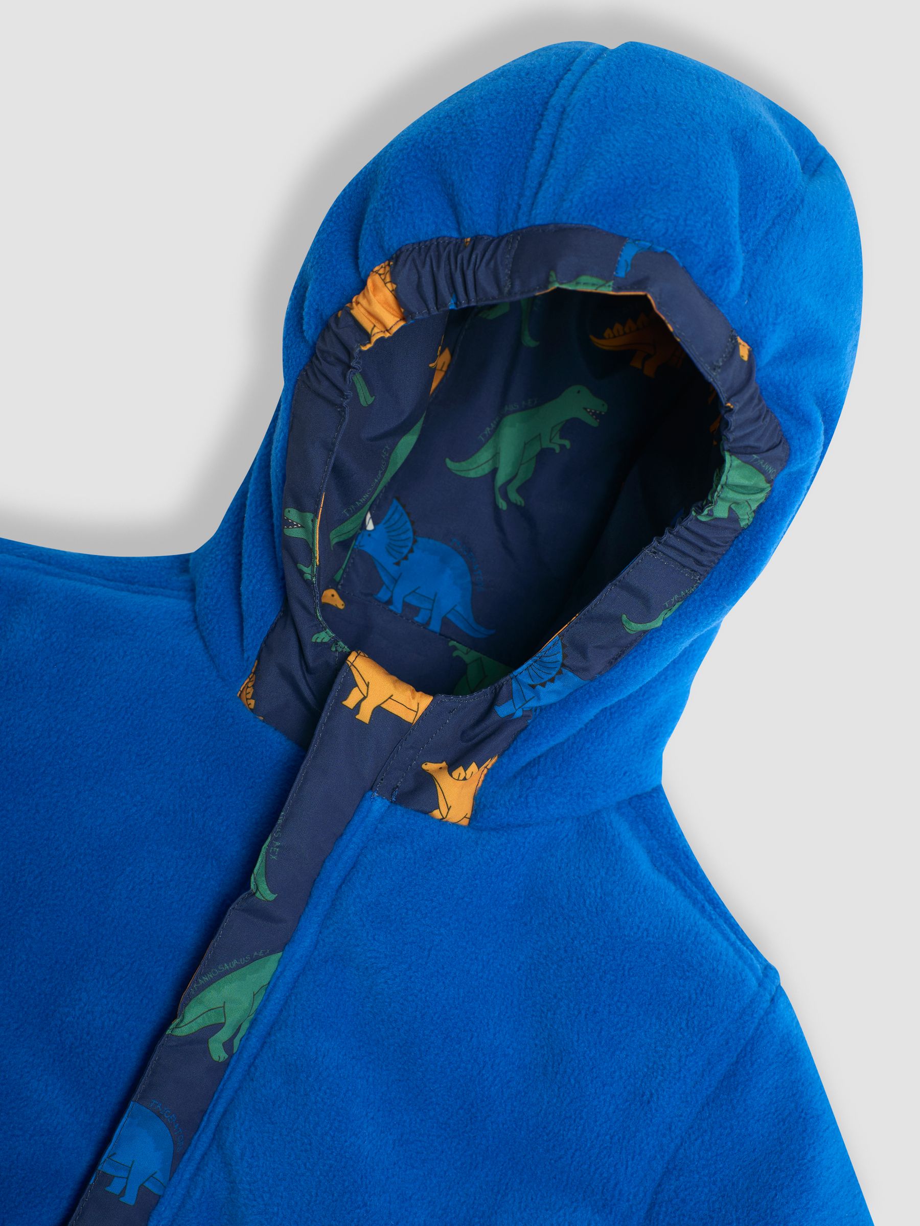 Buy JoJo Maman Bebe Navy Blue Dinosaur Fleece Lined Jacket from the JoJo Maman Bebe UK online shop