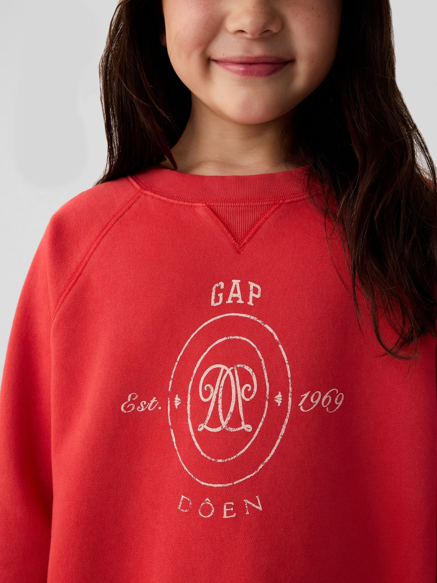 Red DOEN Logo Sweatshirt Kids