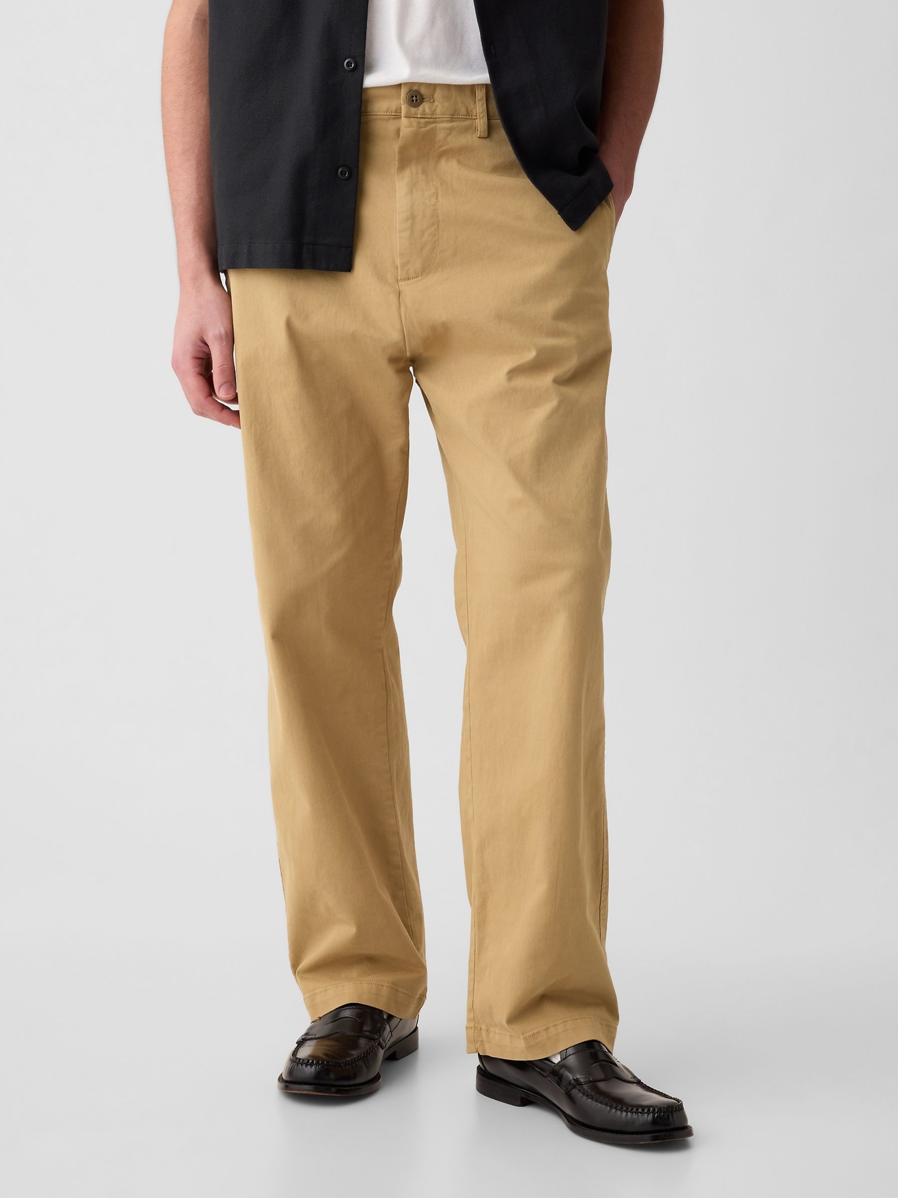 Brown 90 s Loose Fit Stretch Chino Trousers