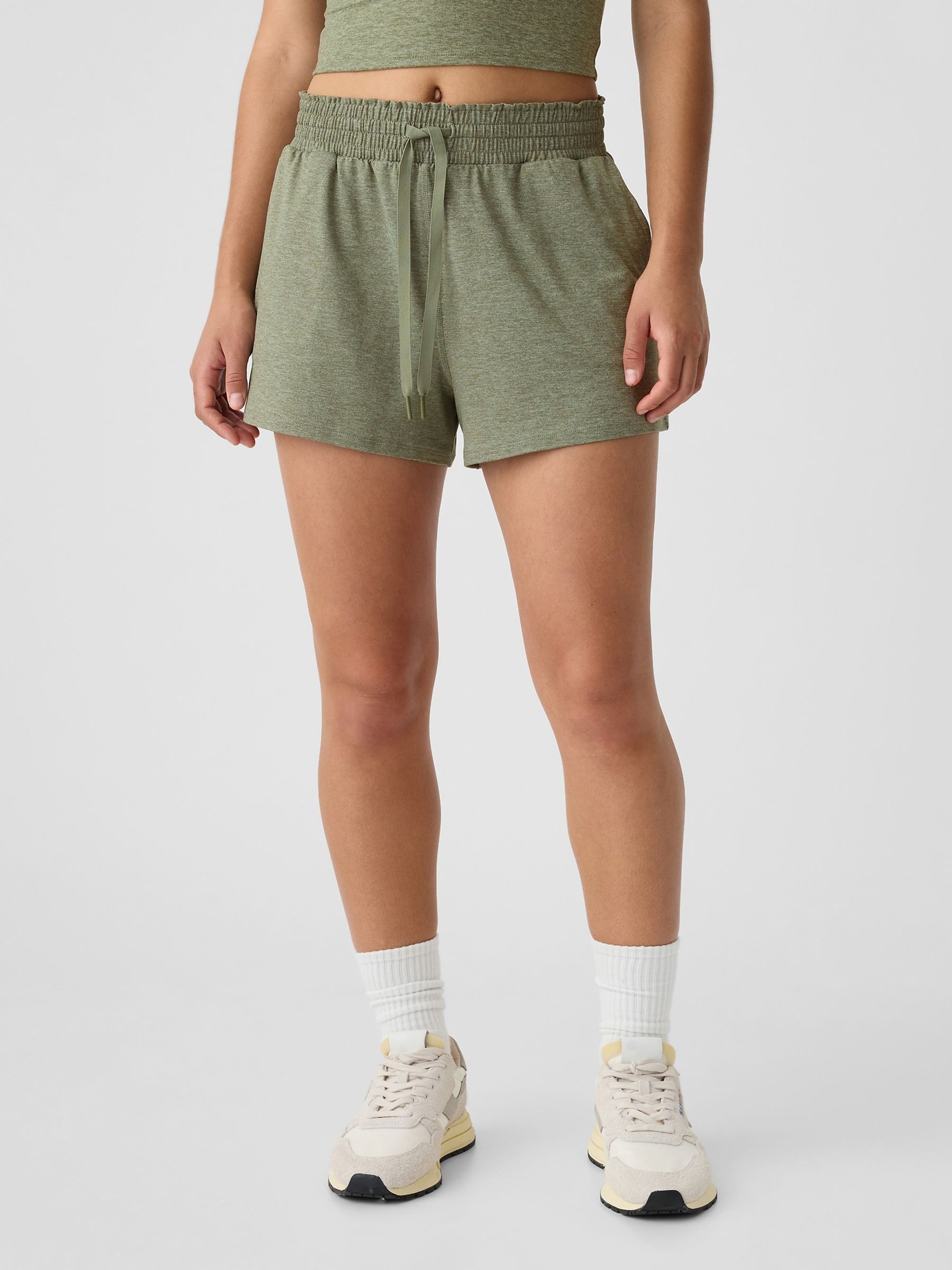 Green Brushed Jersey Shorts