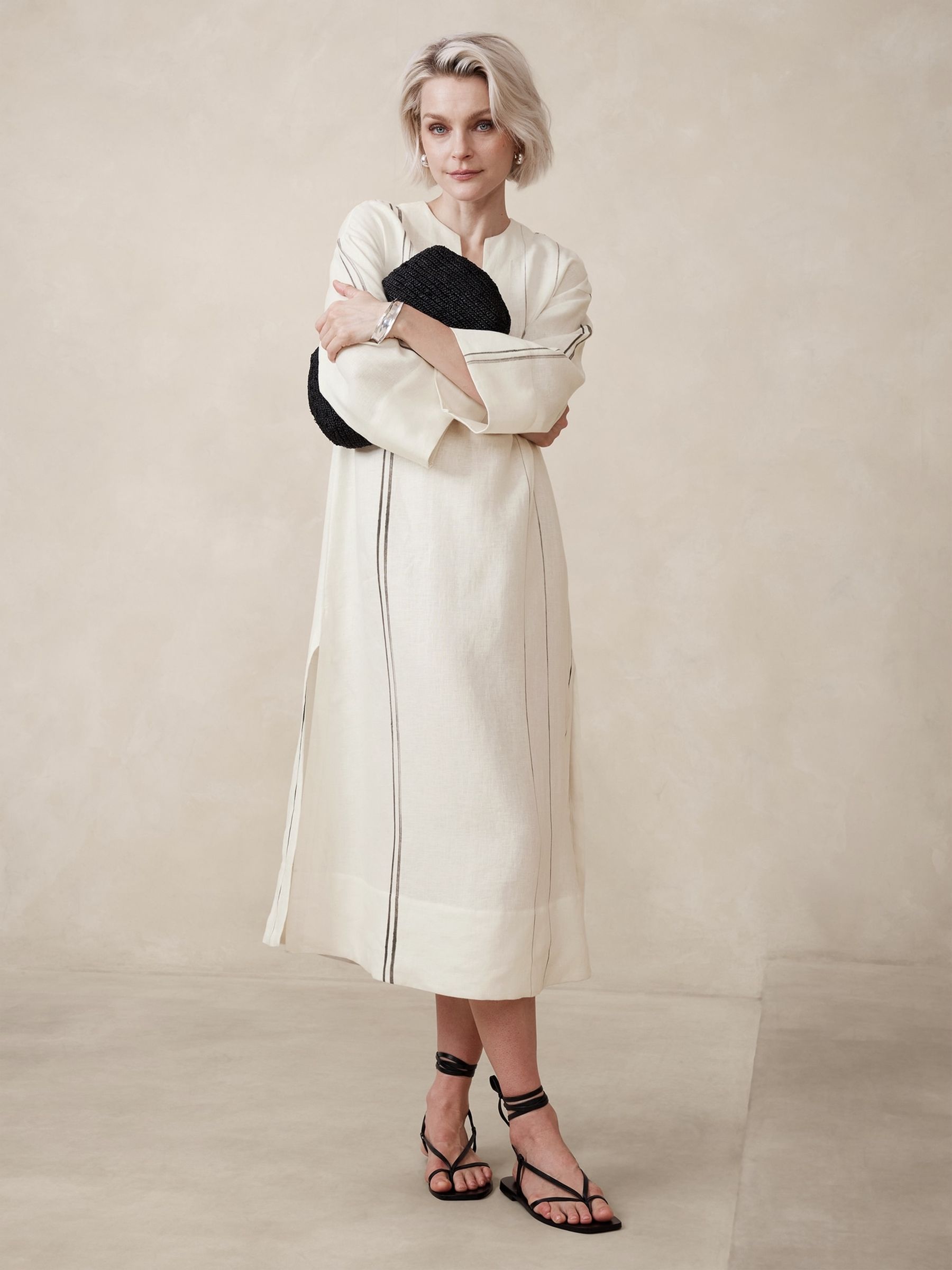 Banana republic white linen dress best sale