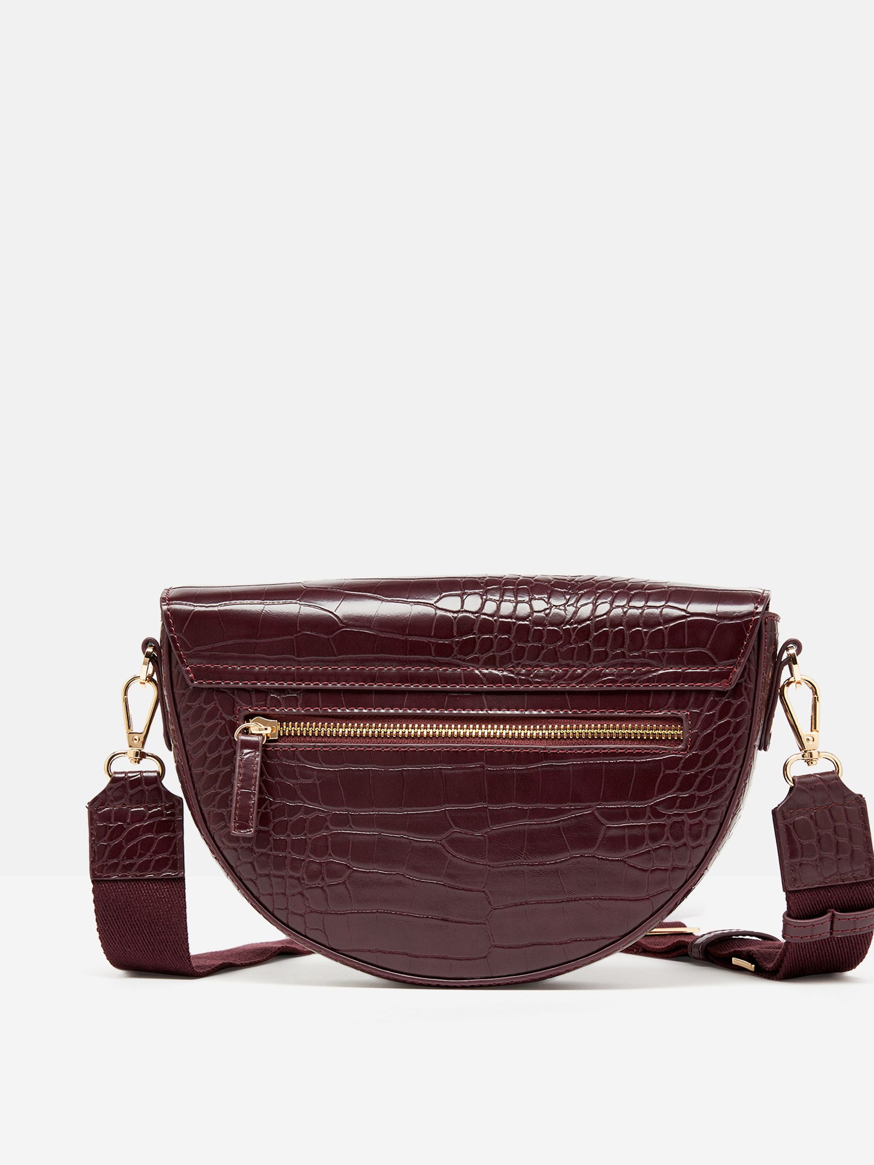 Buy Joules Clara Burgundy Red Half Moon Cross Body Bag from the Joules online shop