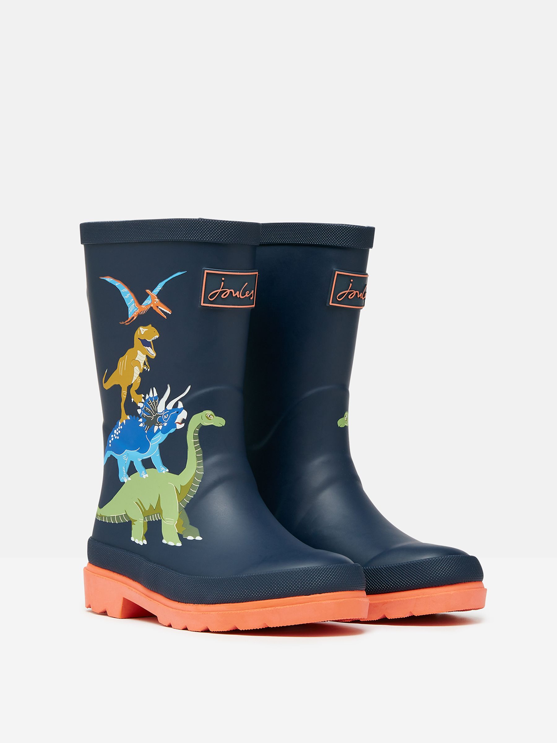 Buy Joules Boys Navy Dinosaur Printed Wellies from the Joules online shop