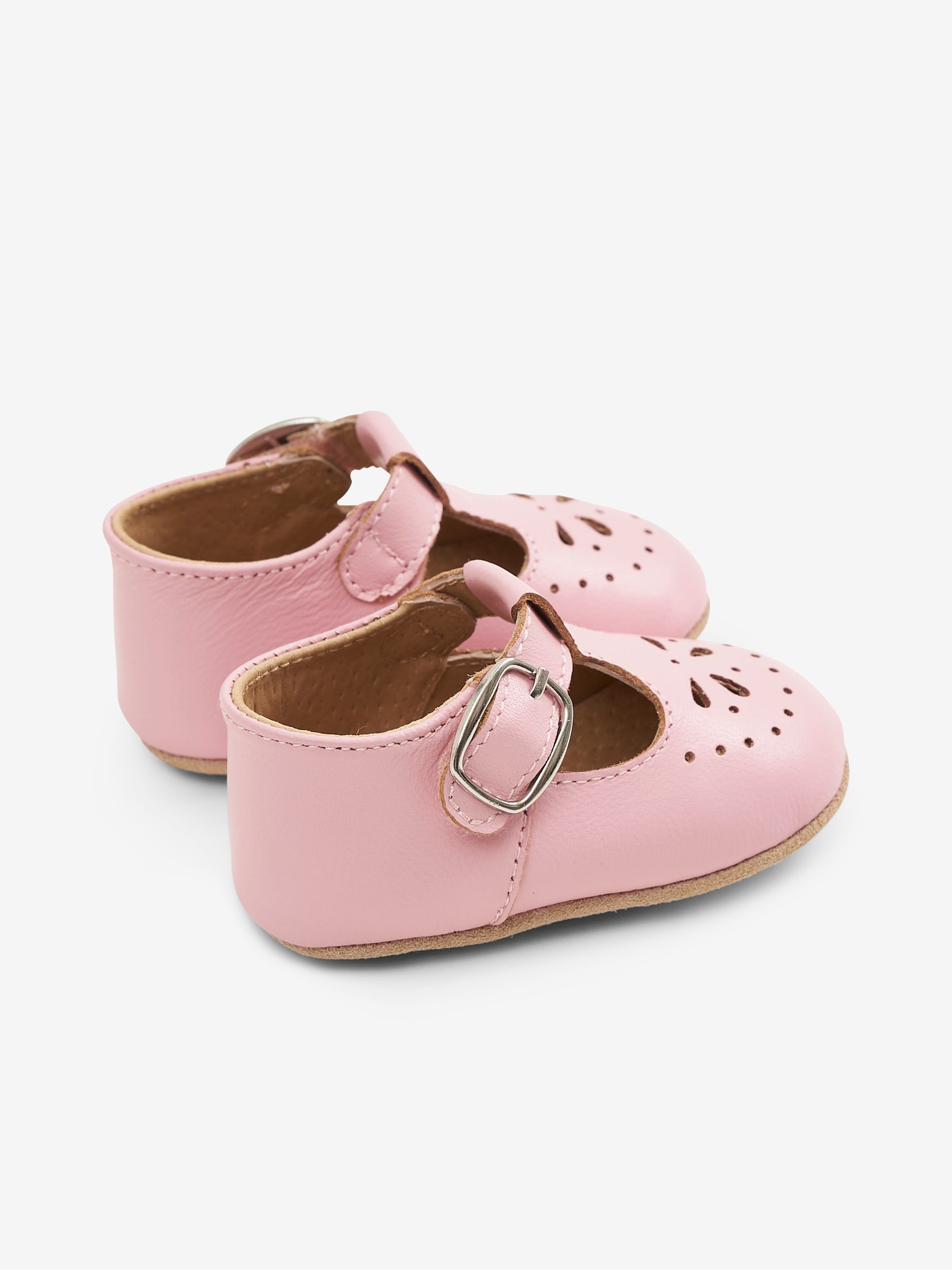 Pink Leather Pre Walker Shoes JoJo Maman Bebe
