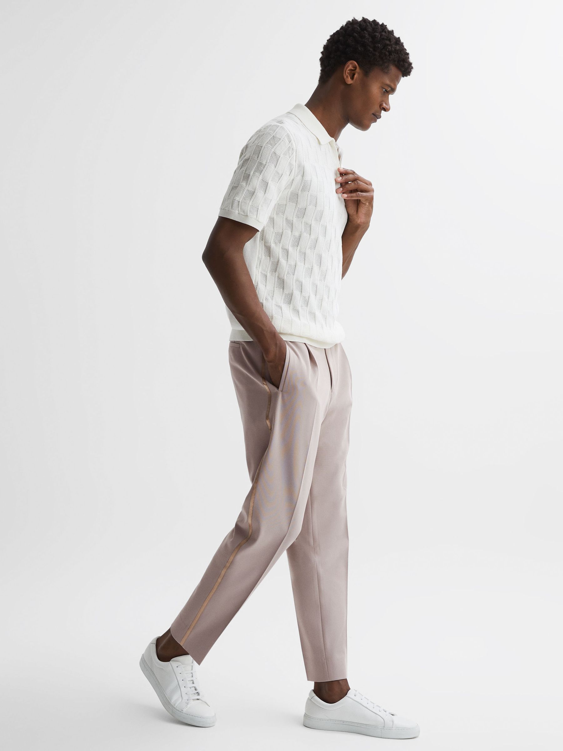 Striped cropped pants sales
